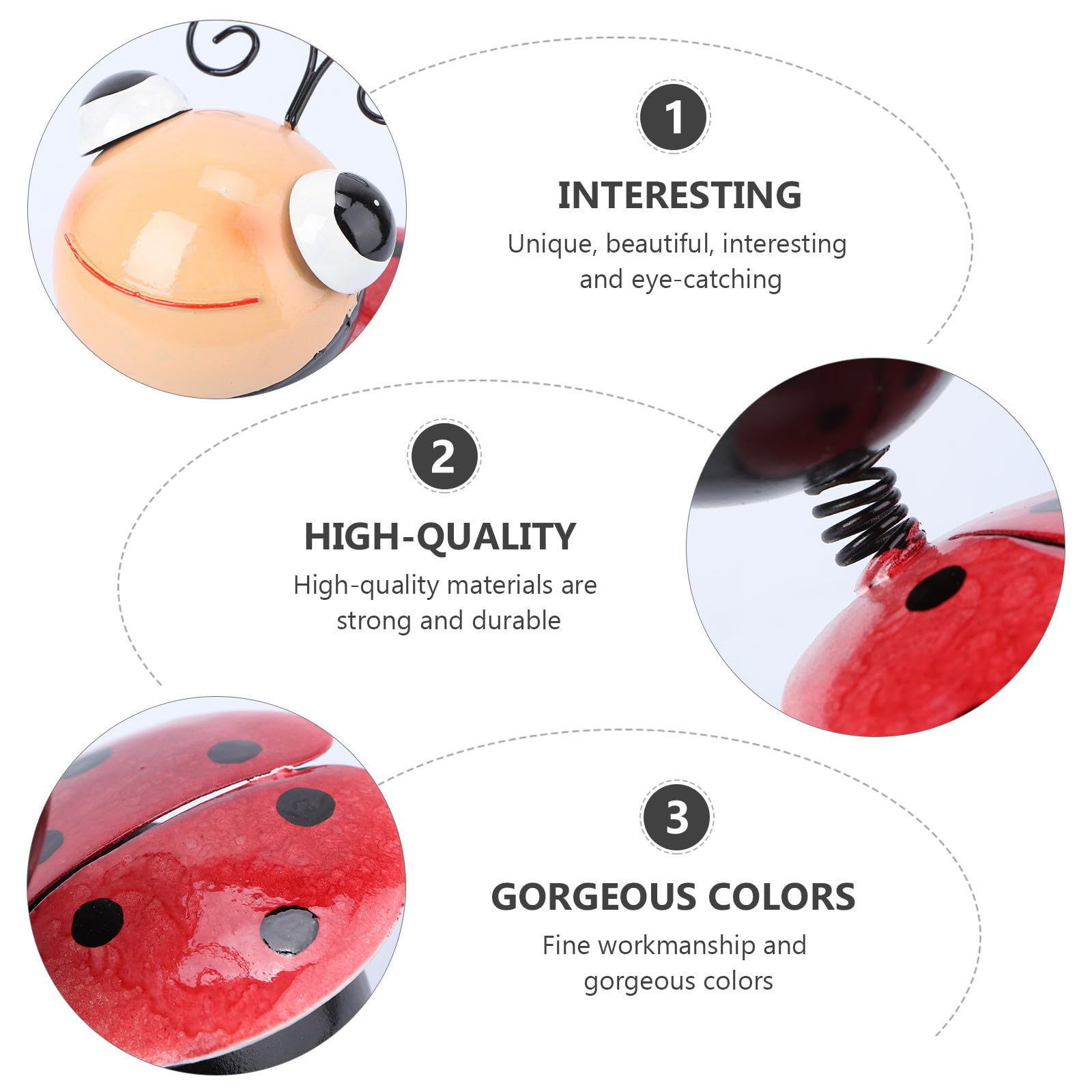 Yardwe Metal Ladybug Garden Decor - Outdoor Lawn Ornaments for Yard, Patio & Backyard | Cute Ladybug Statues for Pathway, Garden Art & Landscape Decoration