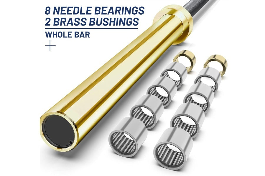 Warrior Black Cerakote & Gold Titanium Barbell - Premium Gym Equipment for Strength Training & Bodybuilding - Perfect for Home Gyms & Fitness Centers