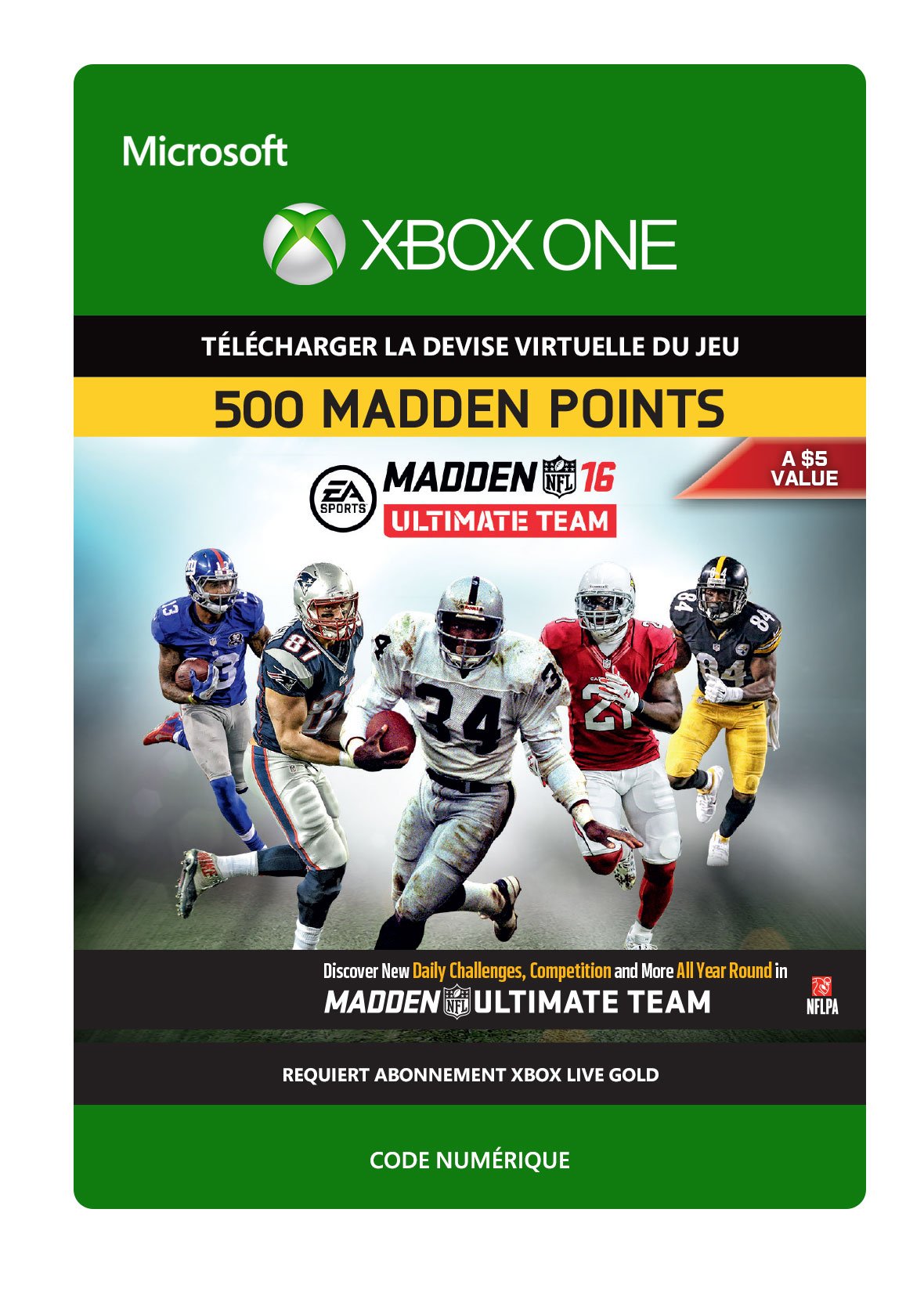 Madden NFL 16 - 500 Points Digital Game Code for Xbox One | Fast Download | Perfect for NFL Gaming Fans & Virtual Football Enthusiasts