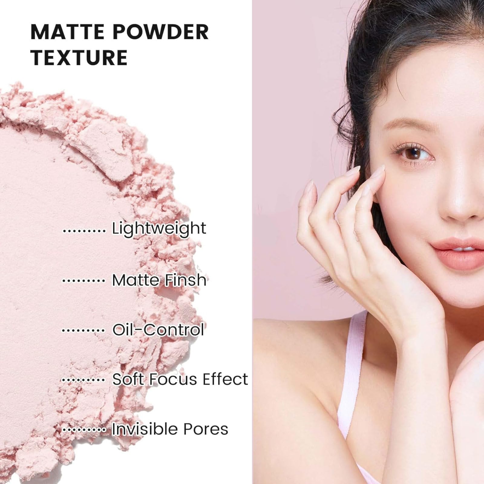 Pink Setting Powder - Long Lasting Blurring Makeup for All Skin Tones | Mattifies & Reduces Shine | Perfect for Daily Wear & Photo Shoots