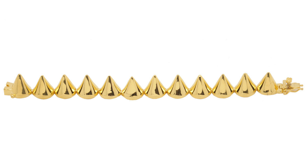 Elegant Medium Gold Cone Bracelet for Women - Trendy Boho Jewelry for Everyday Wear & Special Occasions