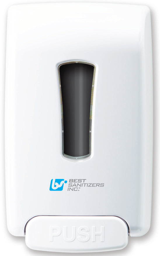 VersaClenz Manual Soap Dispenser - White | Touch-Free Hand Sanitizer for Home, Office & Public Spaces | Wall-Mounted or Countertop Use