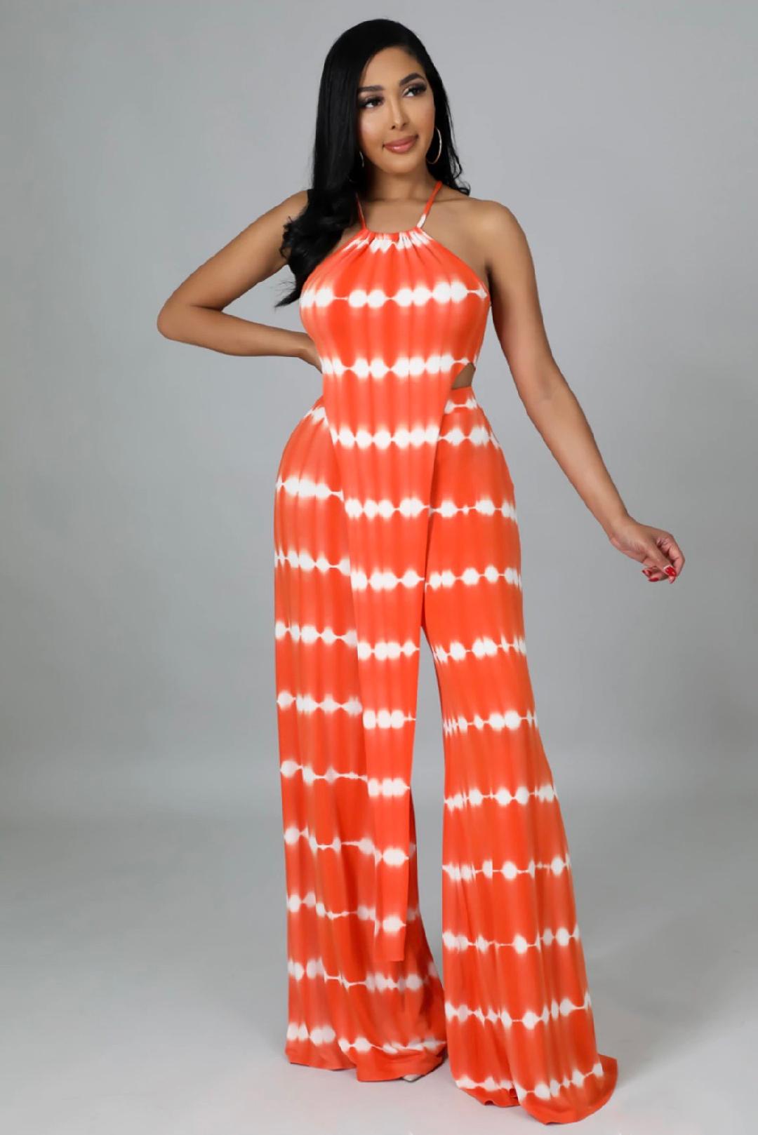 Yours Endlessly Women's Pant Set - Comfortable Orange Lounge Wear for Yoga, Travel & Home Relaxation