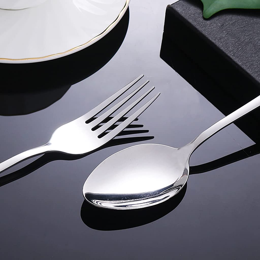 24-Piece Stainless Steel Flatware Set - Mirror Polished Dinner Forks & Cutlery Set for Home, Kitchen & Restaurant Use - Dishwasher Safe - Perfect for Everyday Dining, Dinner Parties & Catering Events