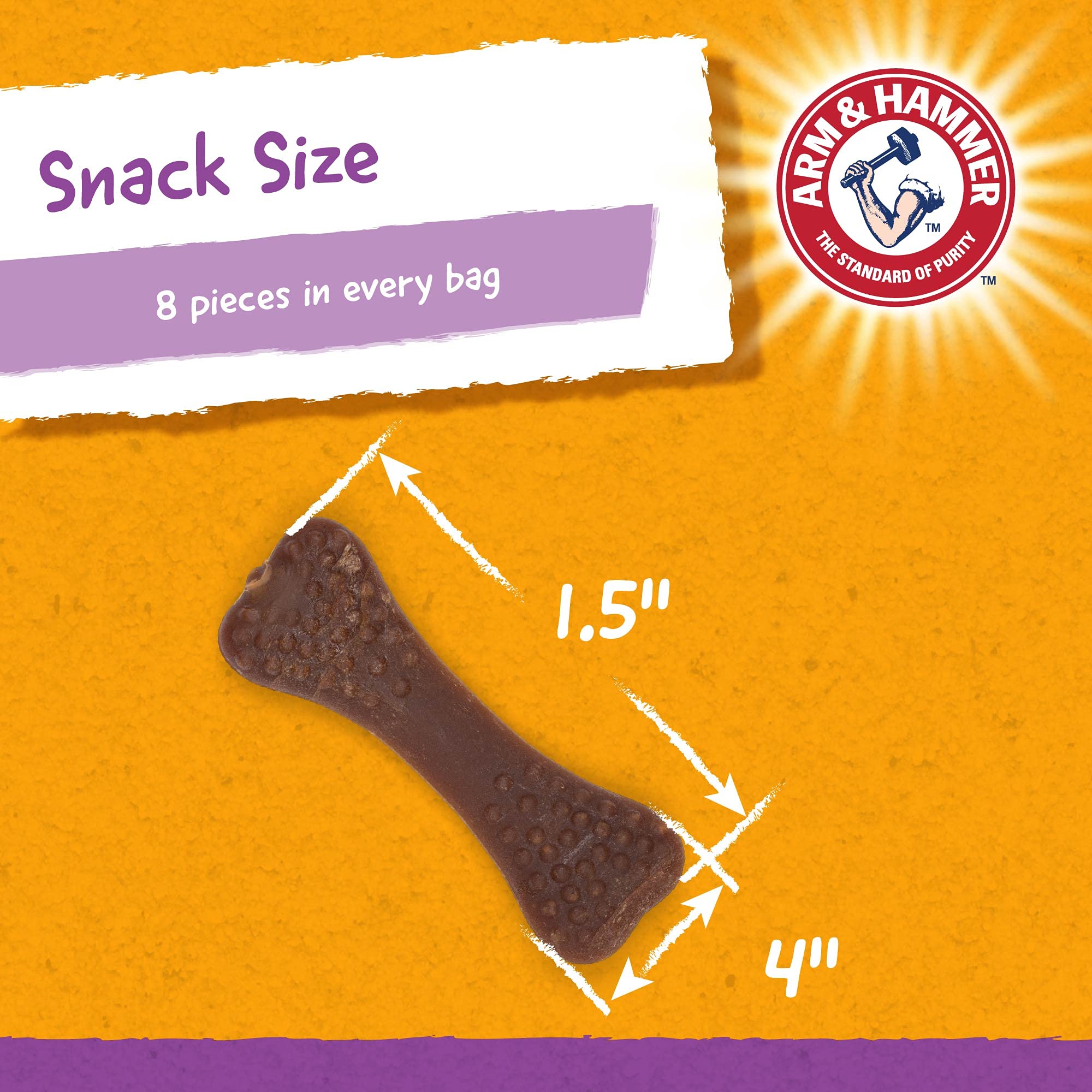 Arm & Hammer for Pets Nubbies Dental Treats for Dogs - Natural Dental Chews to Fight Bad Breath, Plaque & Tartar | No Brushing Needed | Large Size Chicken Flavor (24 Packs, 192 Count) - Perfect for Daily Oral Care & Fresh Breath at Home or Travel