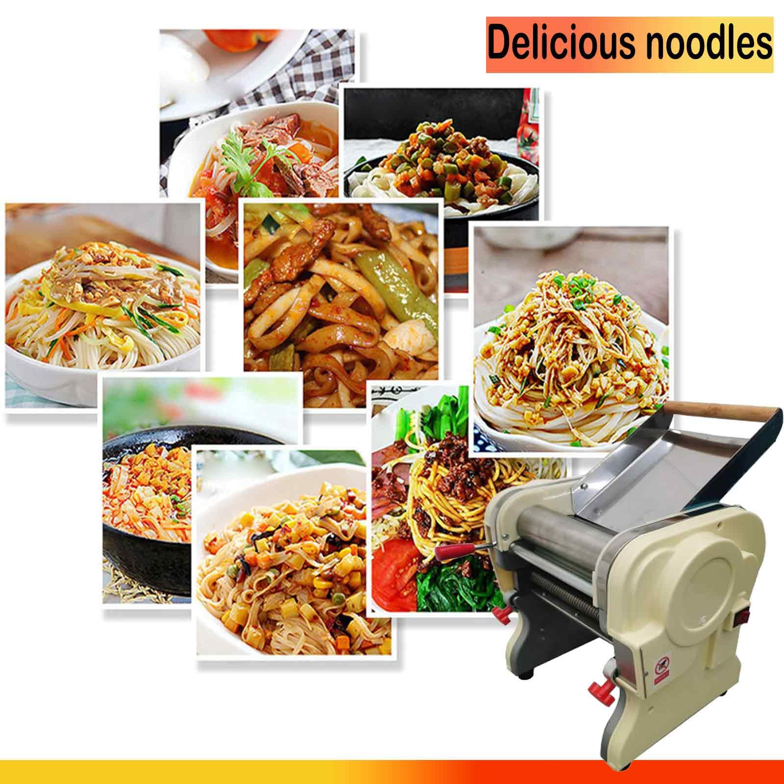 550W Electric Pasta Maker Machine - 110V Stainless Steel Noodle Press with 3mm Round Cutter, Adjustable Width for Homemade Spaghetti, Fettuccine & More - Perfect for Home Kitchens & Italian Restaurants