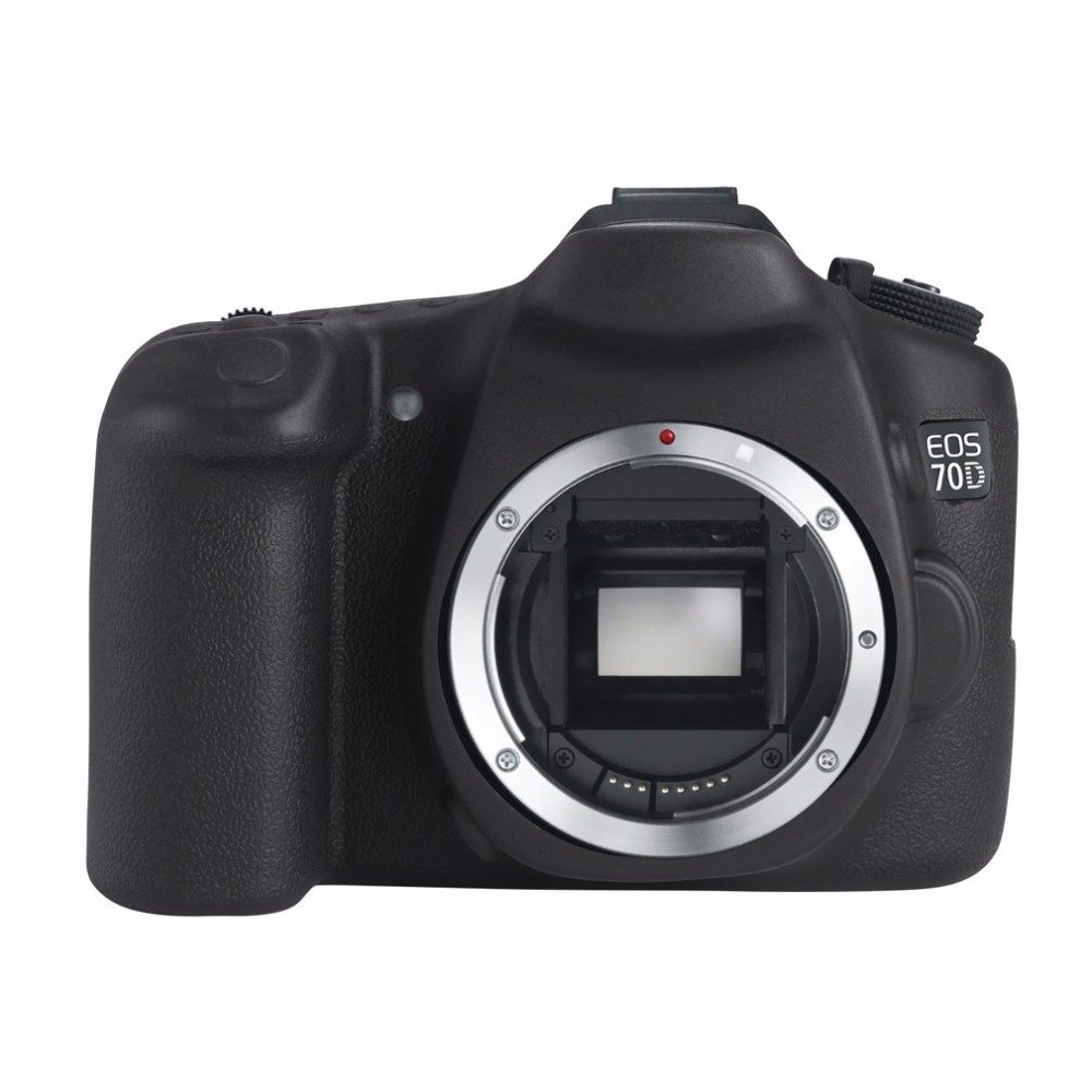 Professional Waterproof Silicone Camera Case for Canon EOS 70D DSLR - Shockproof Protective Cover with Anti-Slip Grip (Black) - Ideal for Outdoor Photography, Travel & Adventure Shooting