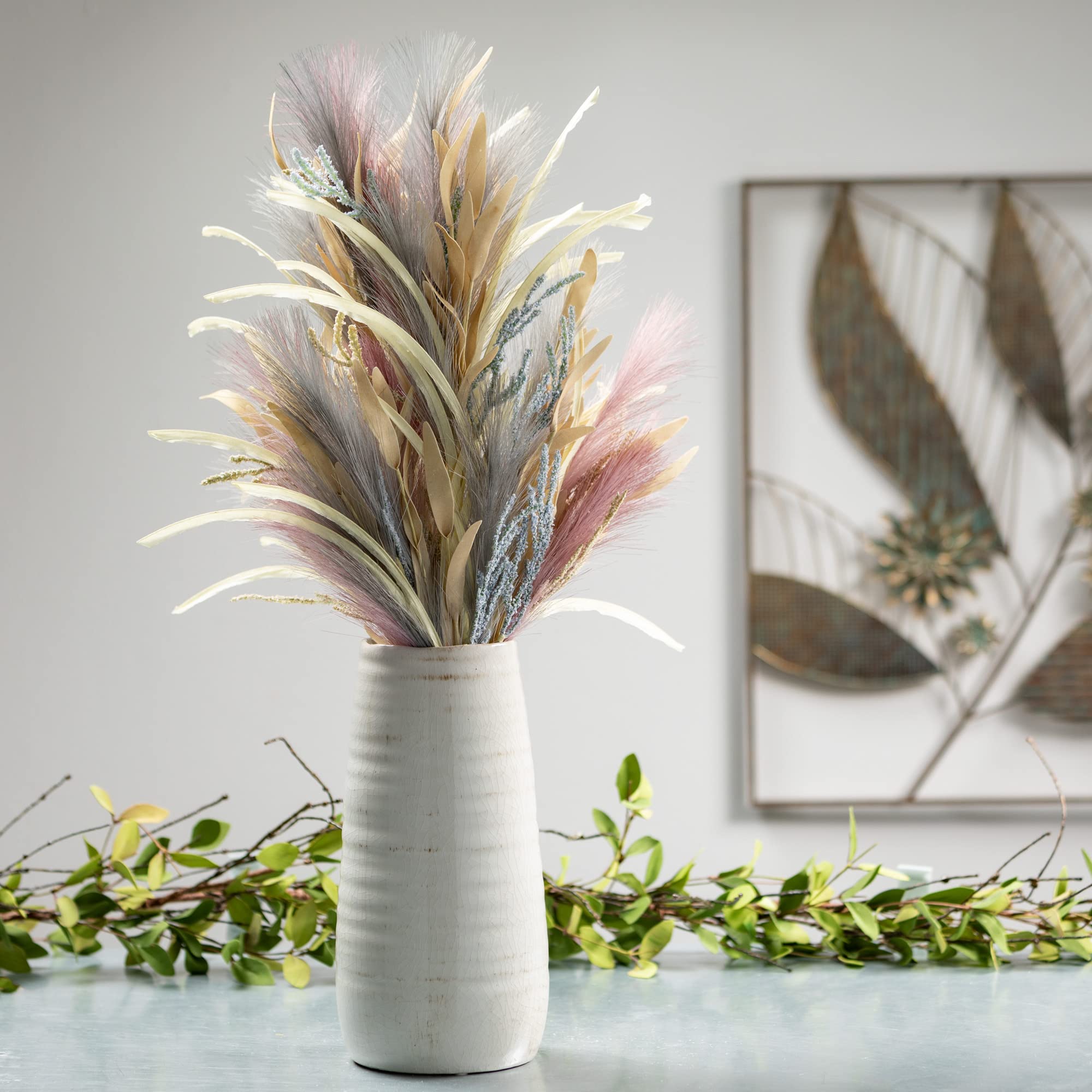 Sullivans Ceramic Boho Vase - Handcrafted Farmhouse Centerpiece for Wedding Reception, Living Room, Kitchen, Office, Bedroom & Bathroom Decor | Perfect for Boho Chic, Rustic & Modern Home Decor Styles