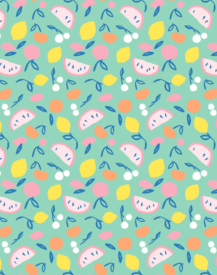 Caribbean Island Fruits Wallpaper by Tea Collection - Tropical Home Decor for Living Room & Bedroom