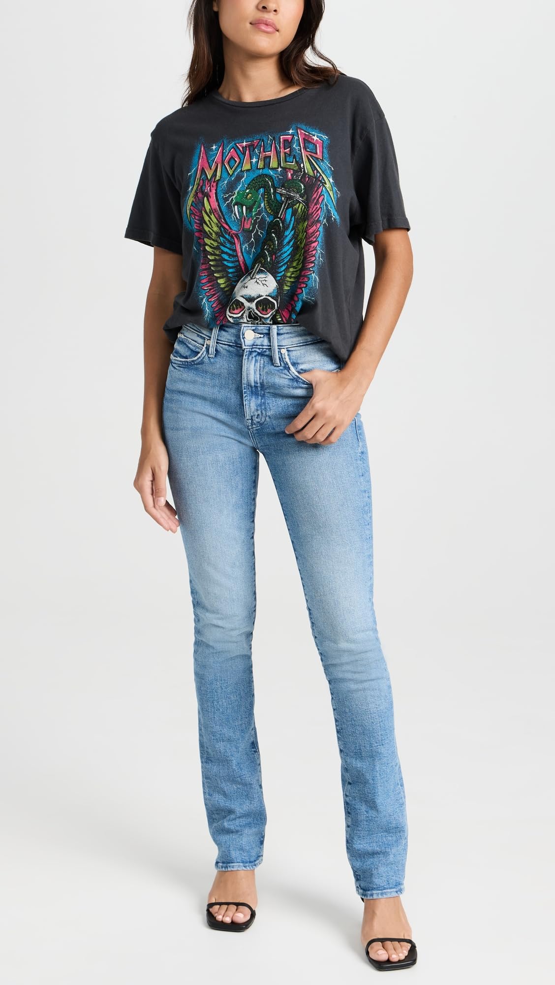 MOTHER Women's The Rascal High-Waist Skinny Jeans - Stretch Denim Pants for Casual Wear & Night Out