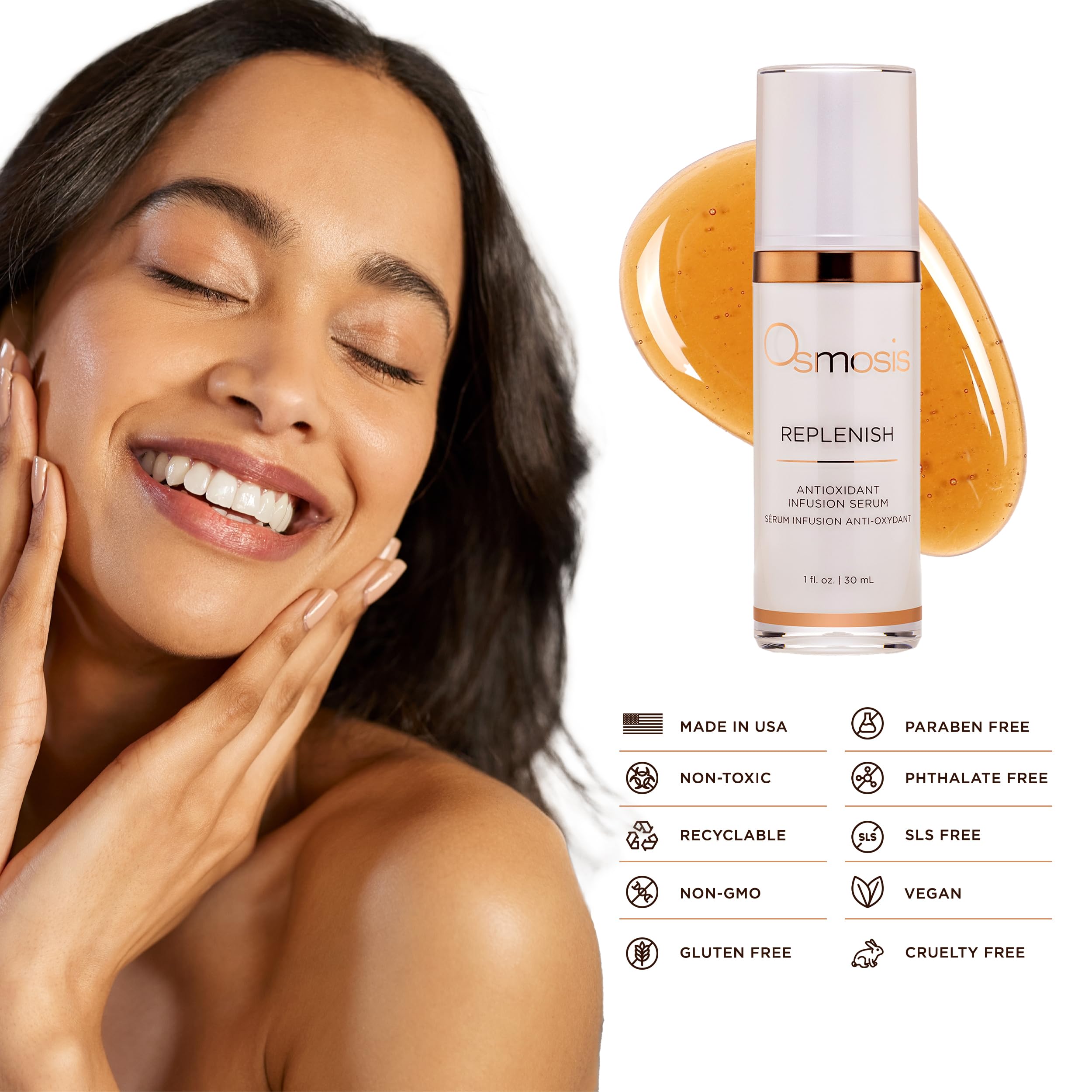 Osmosis REPLENISH Antioxidant Serum - Hydrating & Soothing Facial Treatment with Green Tea & Botanical Extracts for Dry & Sensitive Skin, 1 Fl Oz | Perfect for Daily Skincare Routine & Post-Sun Care