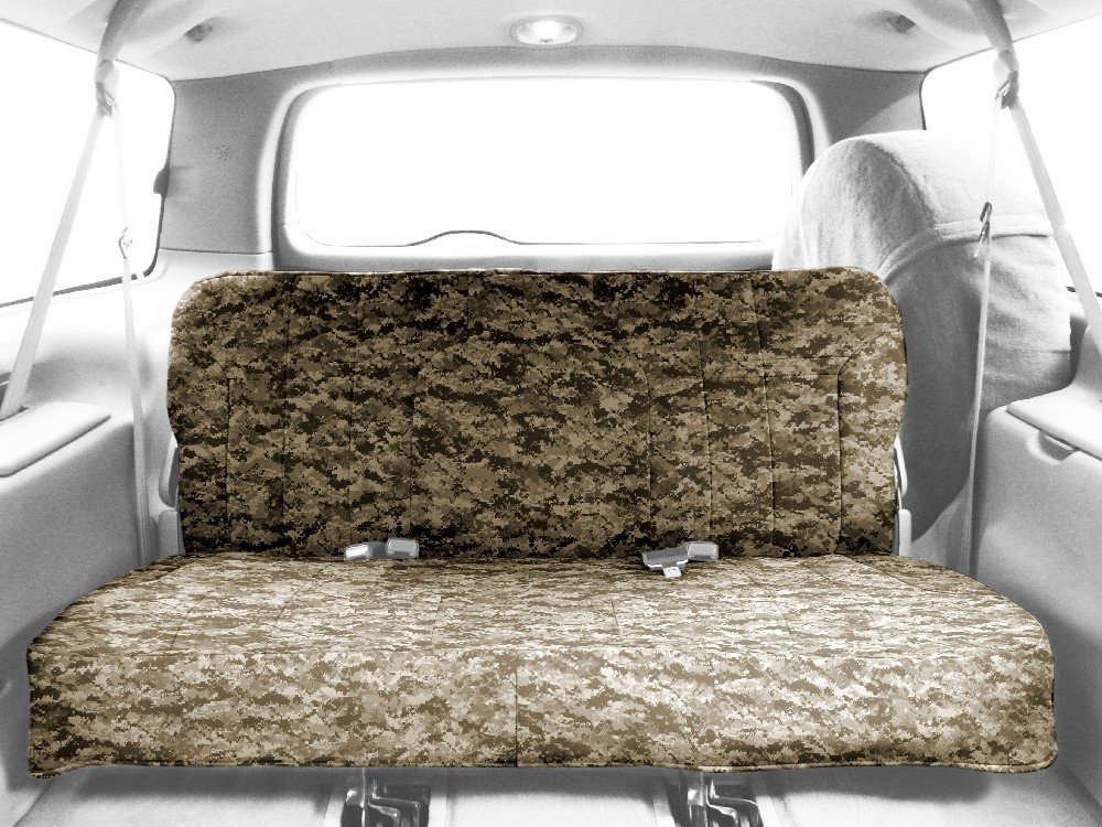 CalTrend Rear Solid Bench Seat Covers - Camouflage Design for 1980-1990 Jeep CJ7 & Wrangler - Durable Desert Insert & Trim - Perfect for Off-Roading, Hunting & Outdoor Adventures