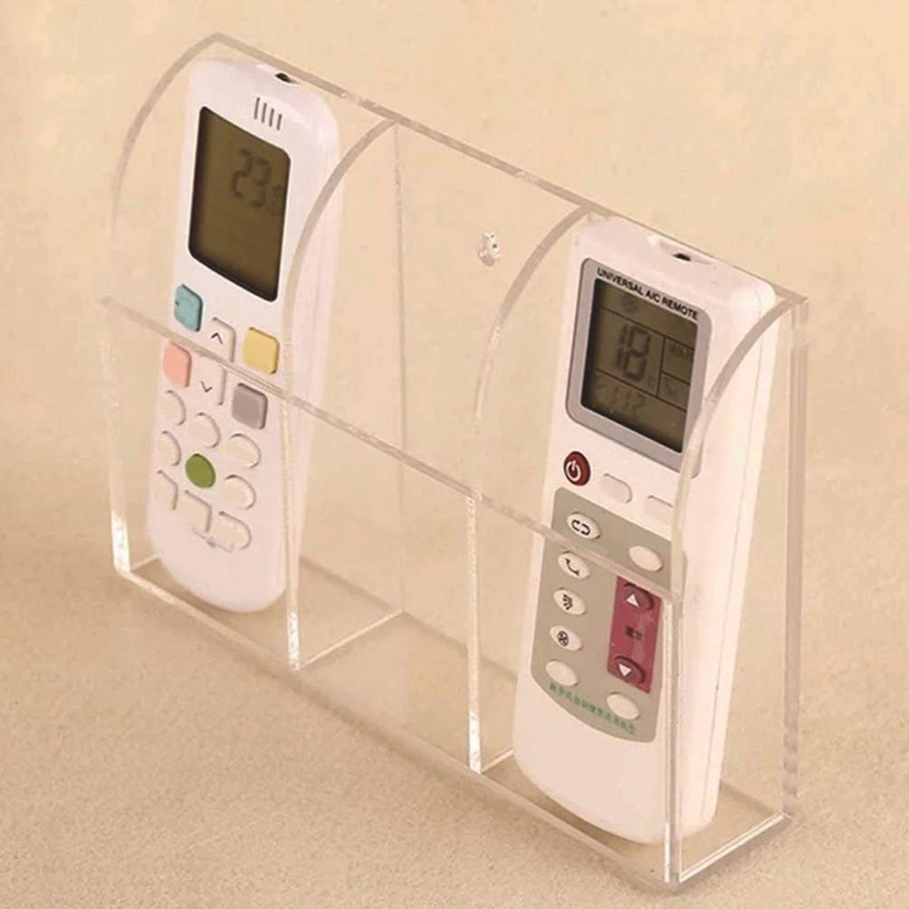 TEHAUX 2-Pack Remote Control Wall Mount Holder - Acrylic Hanging Storage Rack for TV, Air Conditioner & Pen Organizer - Space-Saving Wall-Mounted Solution for Living Room & Bedroom