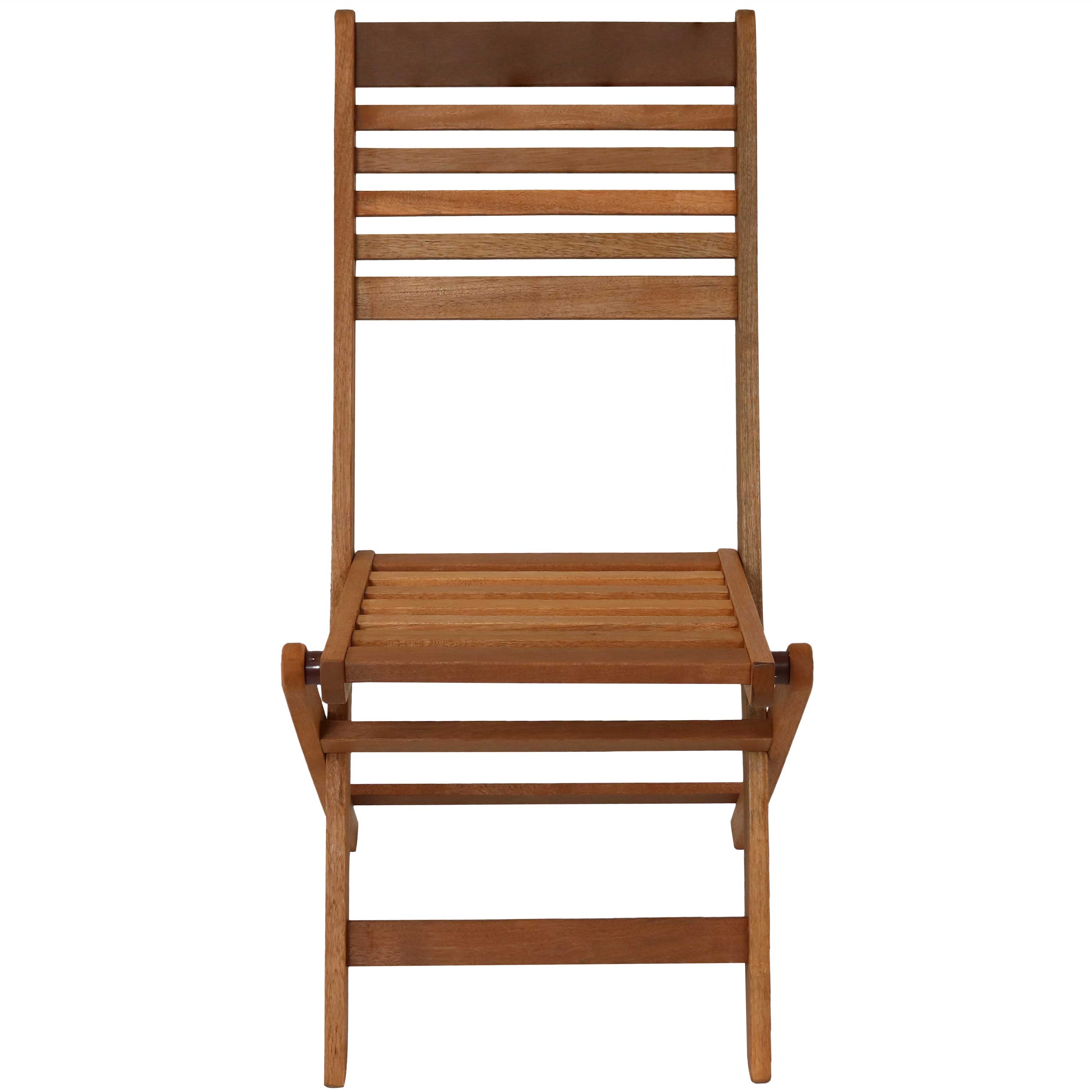 Premium Sunnydaze Meranti Wood Outdoor Folding Patio Chairs Set of 2 - Weather-Resistant Garden Furniture for Backyard, Poolside & Patio Relaxation