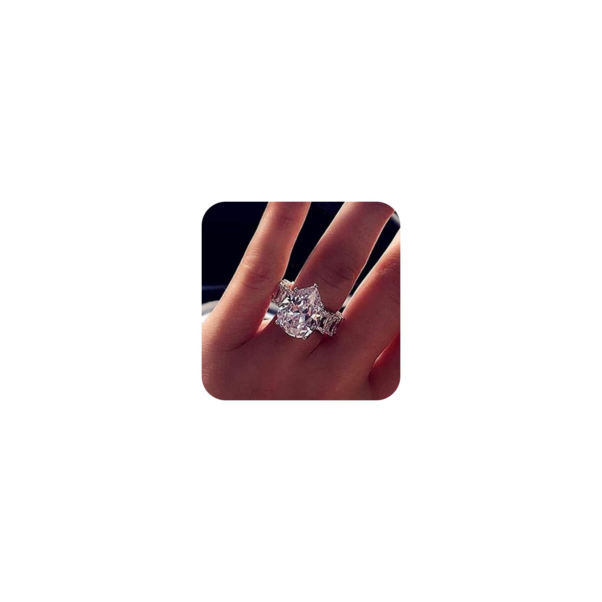 925 Sterling Silver Shiny Full Diamond Ring | Cubic Zirconia Water Drop Ring | CZ Diamond Engagement Ring for Women | Luxury Wedding Jewelry | Princess Style Gift for Anniversary, Proposal & Special Occasions