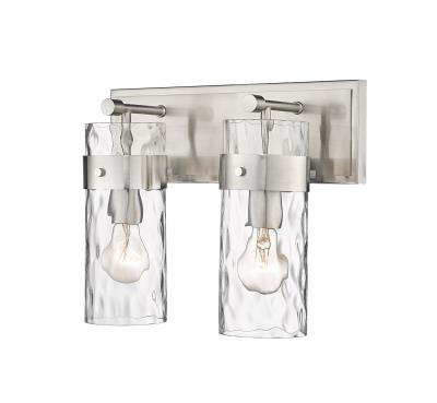 Brushed Nickel Vanity Light for Bathroom - Modern French Country Style Wall Sconce with Clear Glass Shades, Perfect for Bathroom, Bedroom, or Dressing Room Lighting