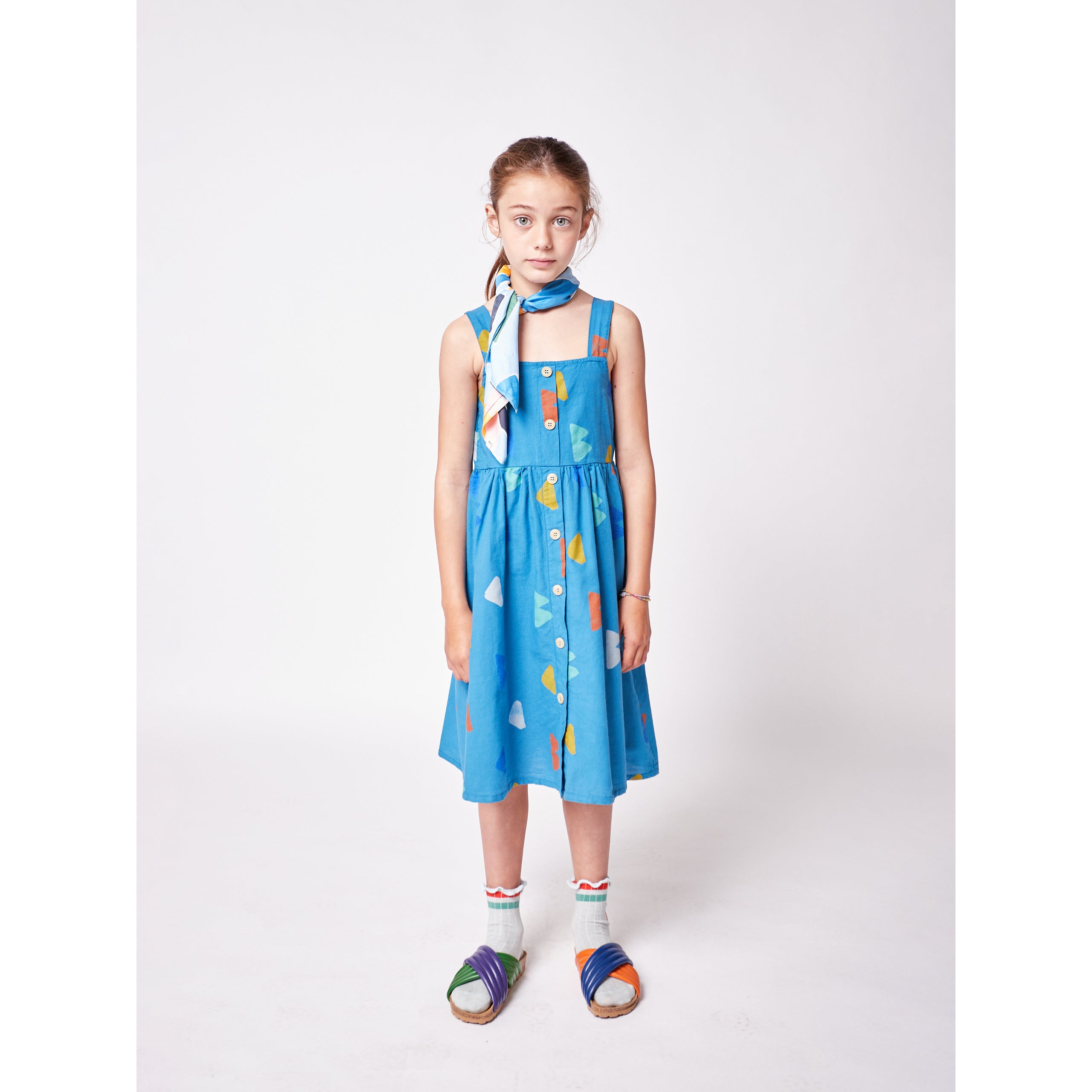 Bobo Choses B.C. All Over Woven Dress for Girls - Soft Cotton Summer Dress with Floral Print - Perfect for Playdates, Beach Outings & Special Occasions