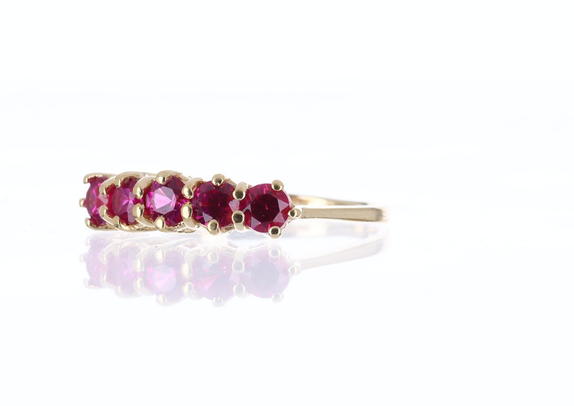 AAA+ High Fashion Rubellite Ring Band for Women - Elegant Gemstone Jewelry for Engagement, Wedding & Special Occasions