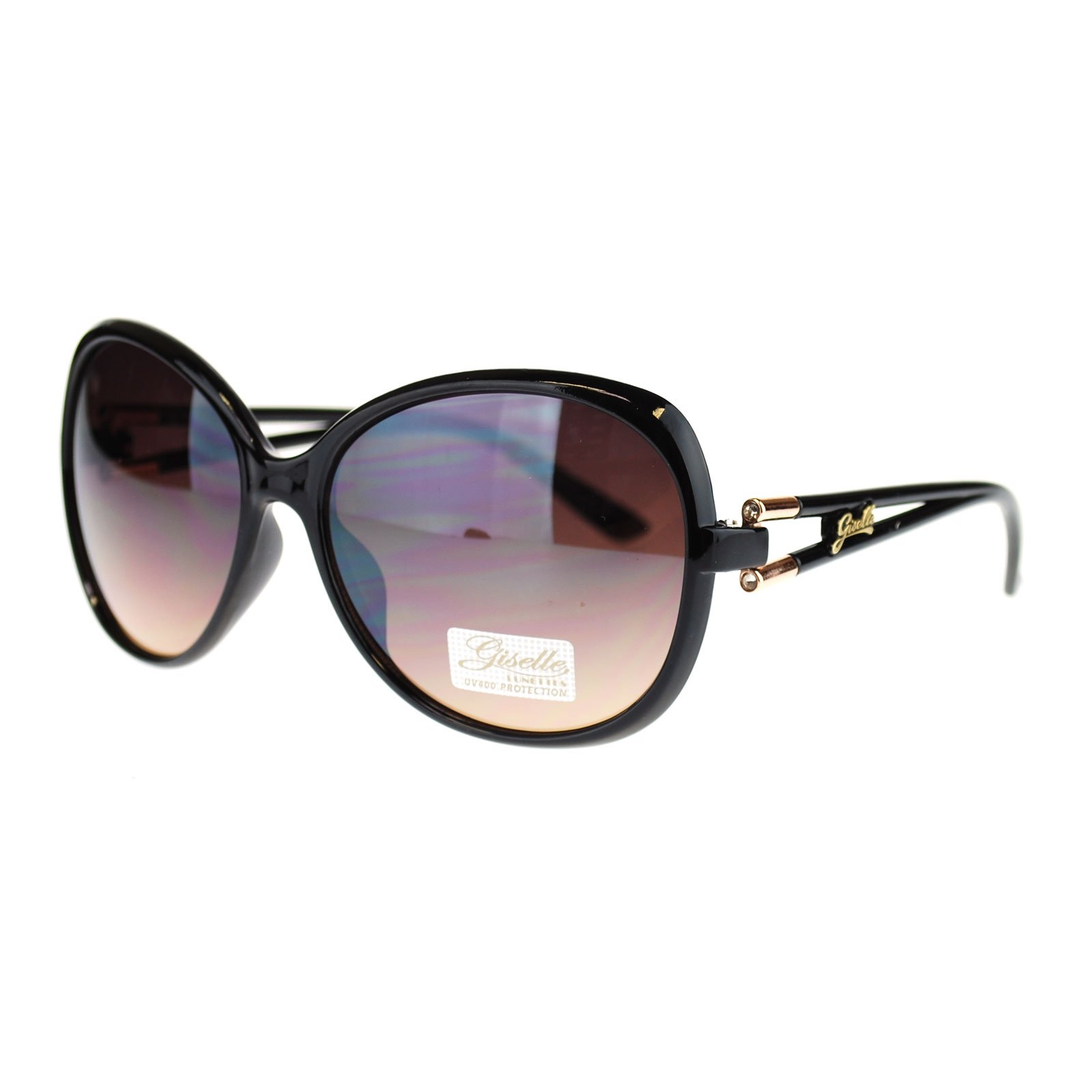 Giselle Rhinestone Oversized Round Butterfly Women's Sunglasses - Trendy Fashion Accessory for Summer, Beach, and Outdoor Activities