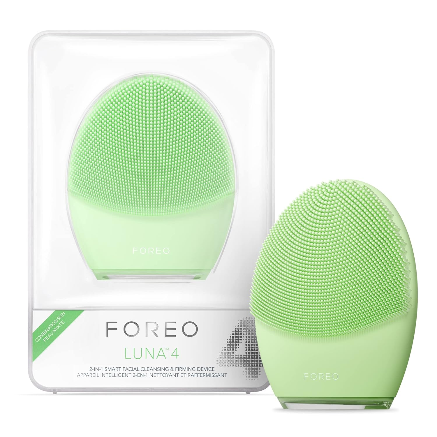 FOREO LUNA 4 - 2-in-1 Smart Facial Cleansing & Firming Device for Acne & Anti-Aging | Deep Pore Cleanser & Skin Tightening Massager | Perfect for Travel & Daily Skincare Routine