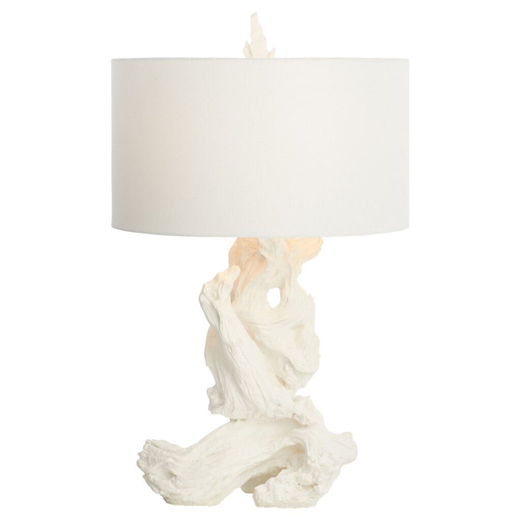 Cyan Design 11401 Driftwood Table Lamp - White Modern Coastal Style Lighting for Living Room, Bedroom & Office Decor