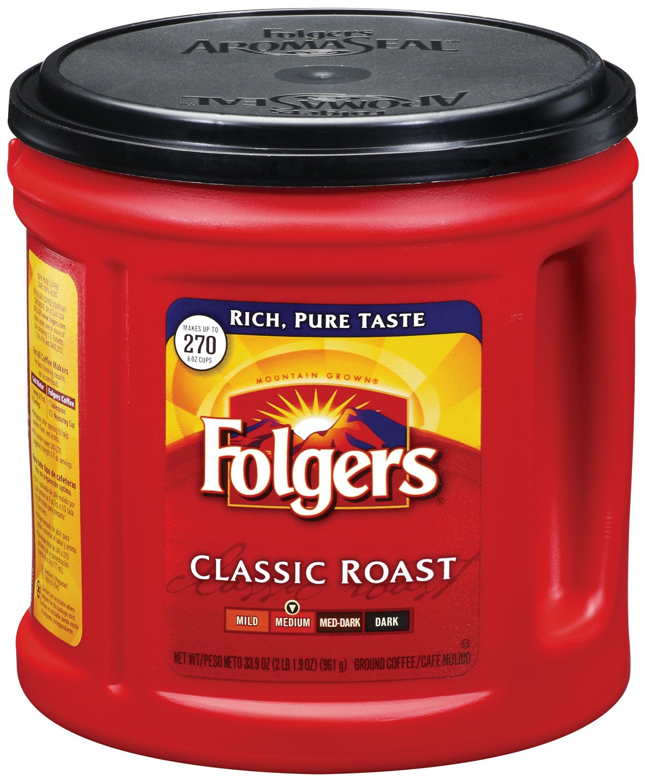 Folgers Classic Roast Ground Coffee - 33.9 Ounce (Pack of 6) | Rich & Smooth Flavor | Perfect for Home Brewing, Office Use & Camping Trips