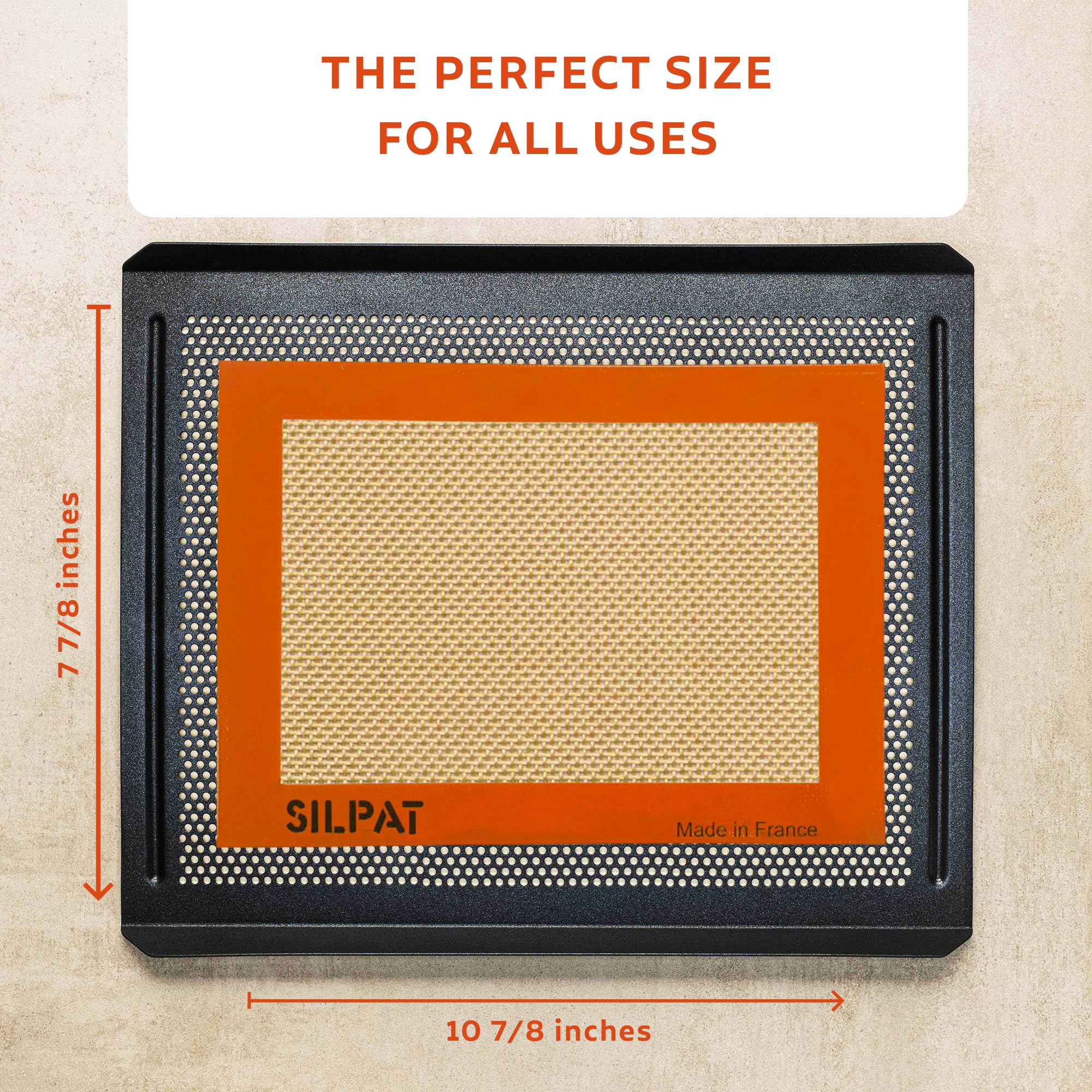 Premium Non-Stick Silicone Baking Mat for Toaster Oven - 7-7/8 x 10-7/8 Inches, Tan - Perfect for Cookies, Pastries & Even Roasting Vegetables - Reusable & Easy Clean Baking Sheet Liner for Home Bakers