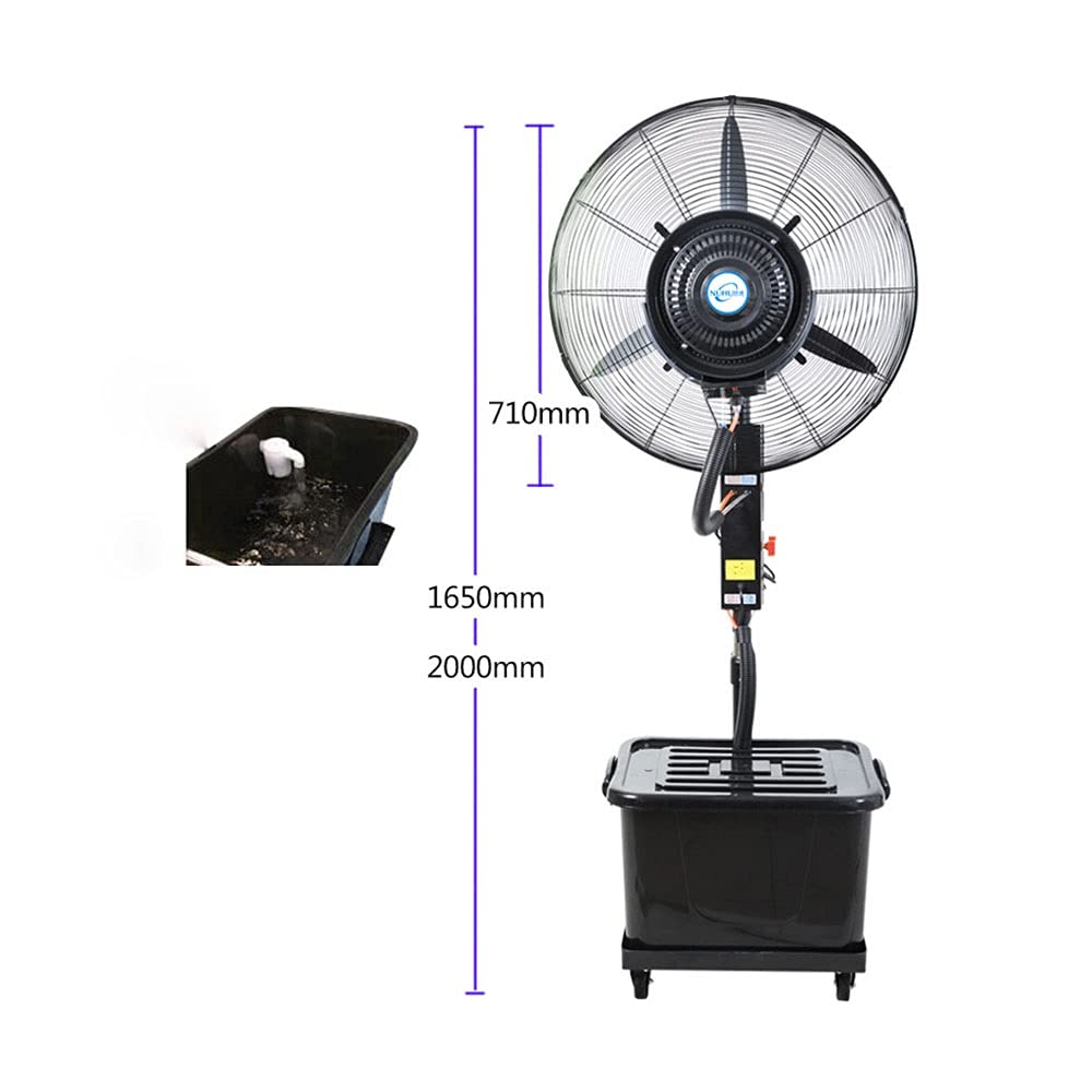 3-Speed 120° Oscillating Misting Cooling Fan with Adjustable Settings - Perfect for Home, Office, Restaurant & Industrial Use | Stay Cool in Hot Weather for Indoor/Outdoor Spaces