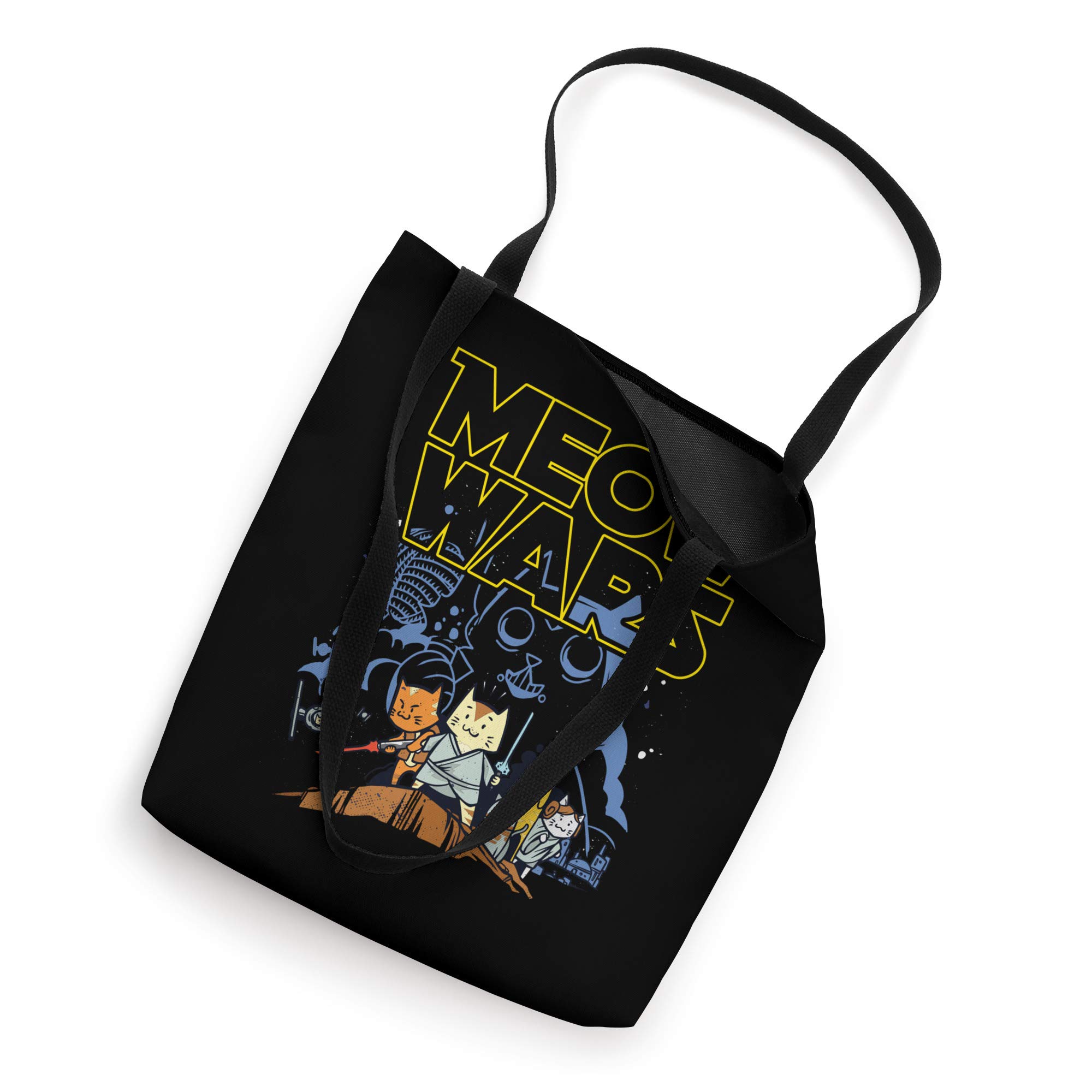 Meow Wars Cat Themed Tote Bag - Cute Gifts for Cat Lovers - Perfect for Shopping, Work & Cat Lover Outings