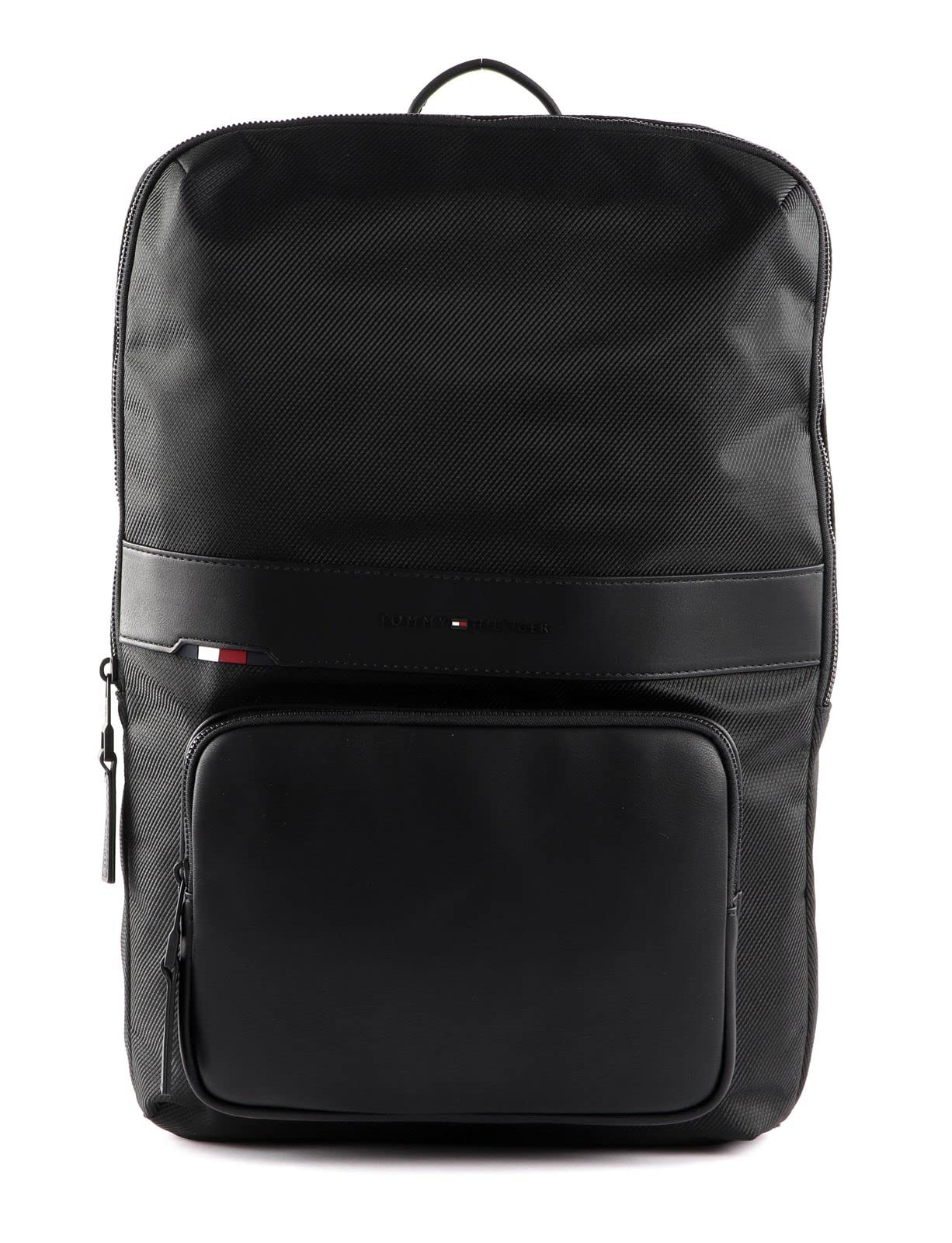 Tommy Hilfiger 1985 Slim Tech Backpack for Men & Women - Lightweight Water-Resistant Laptop Backpack for Work, School & Travel - Black