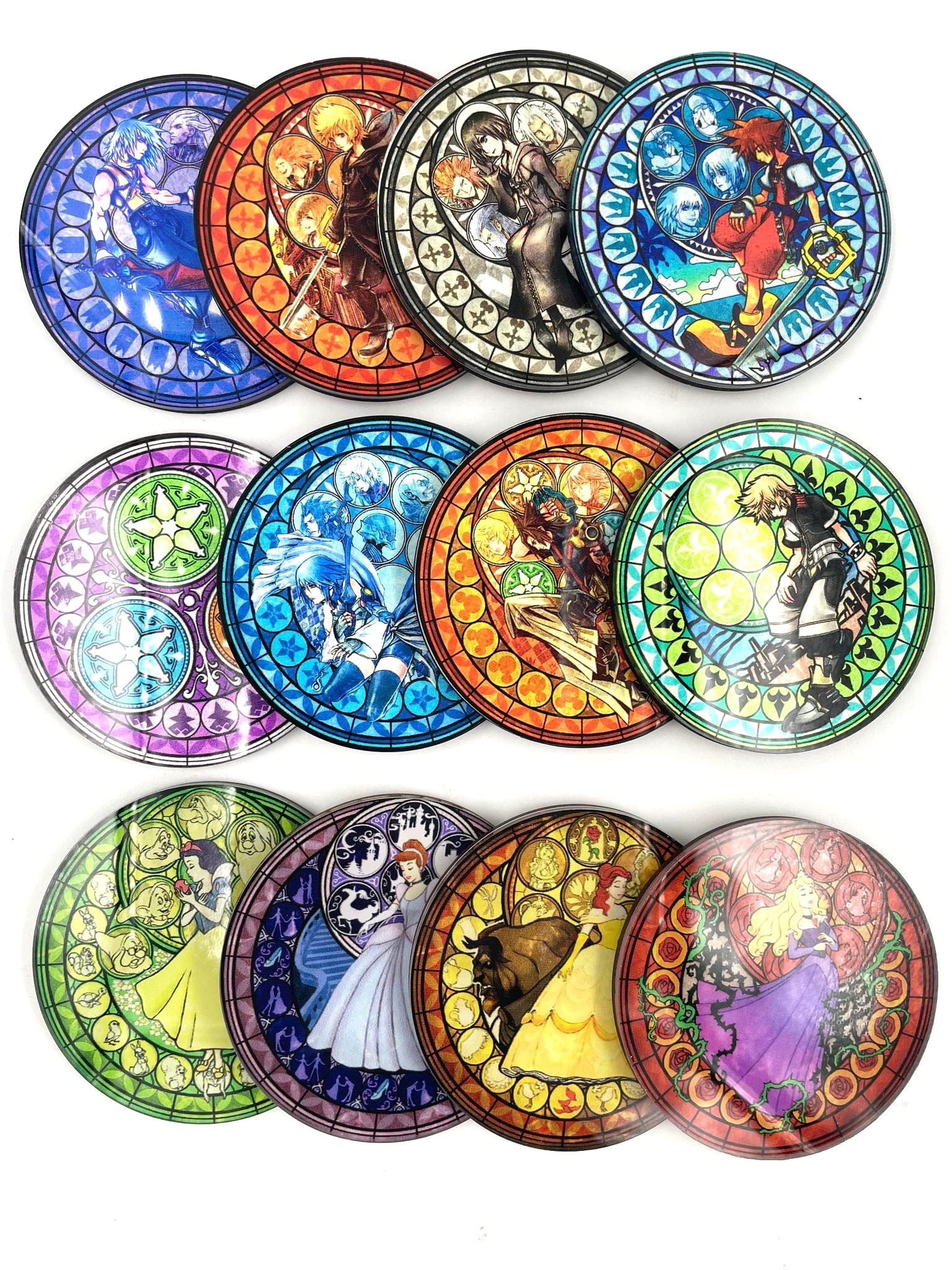 Premium Acrylic Gaming Coasters Set of 12 - Unique Gamer Gift for PC & Console Players - Kingdom Hearts, Wayfinder & More - Perfect for Game Rooms, Offices & Home Decor