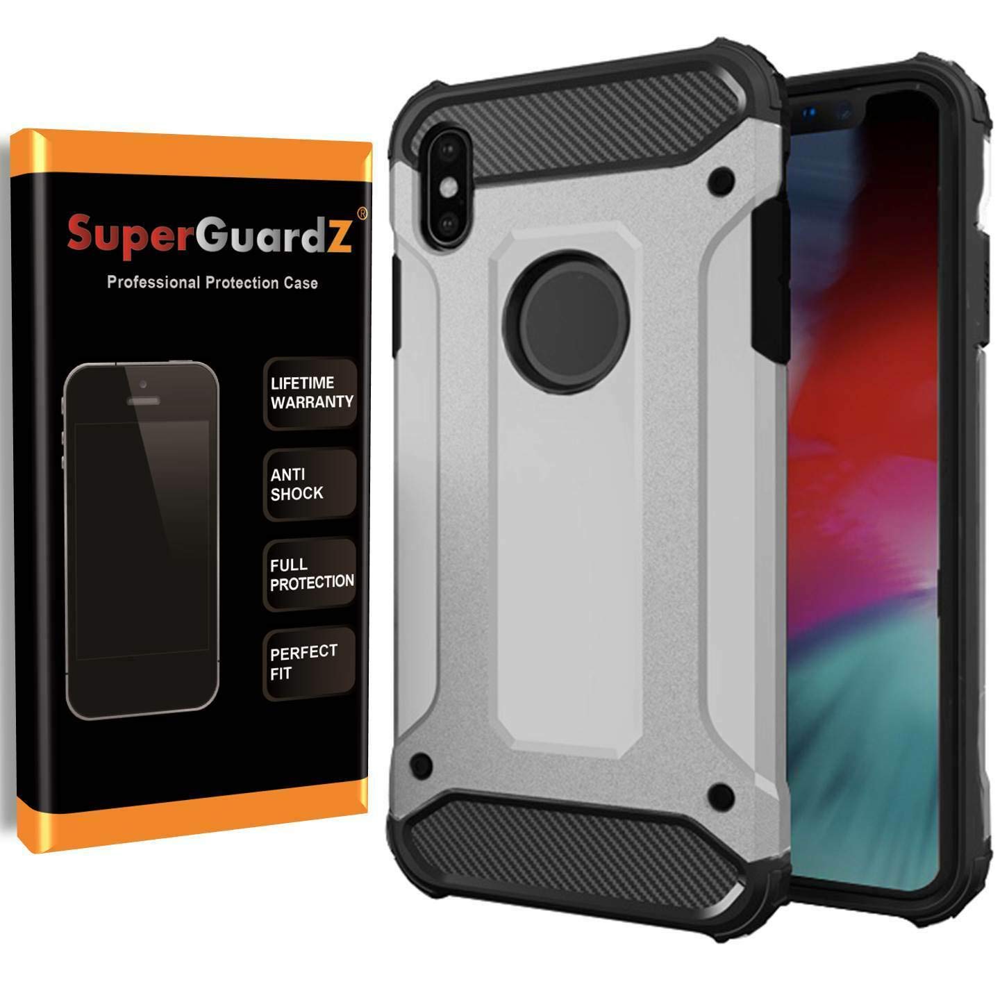 SuperGuardZ Heavy Duty Slim Shockproof Protective Case for iPhone Xs/iPhone X - Armor Cover [Silver] | Perfect for Outdoor Activities, Travel & Everyday Protection