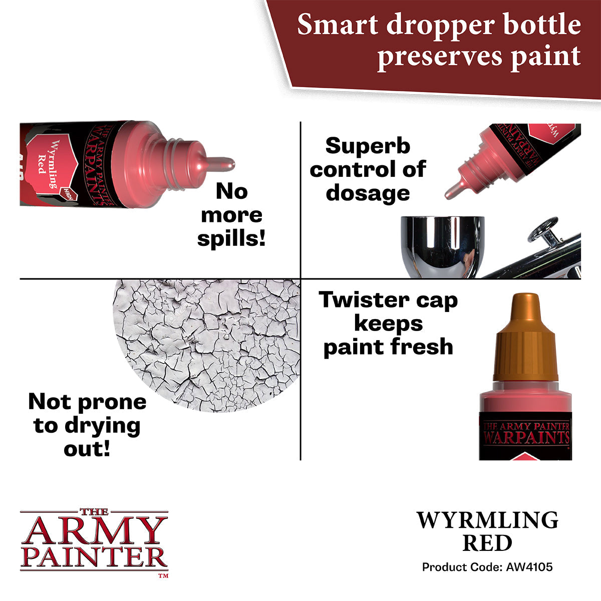 Warpaints Air: Wyrmling Red - Premium Miniature Paint for Tabletop Gaming & Warhammer - Perfect for Fantasy Models & D&D Miniatures