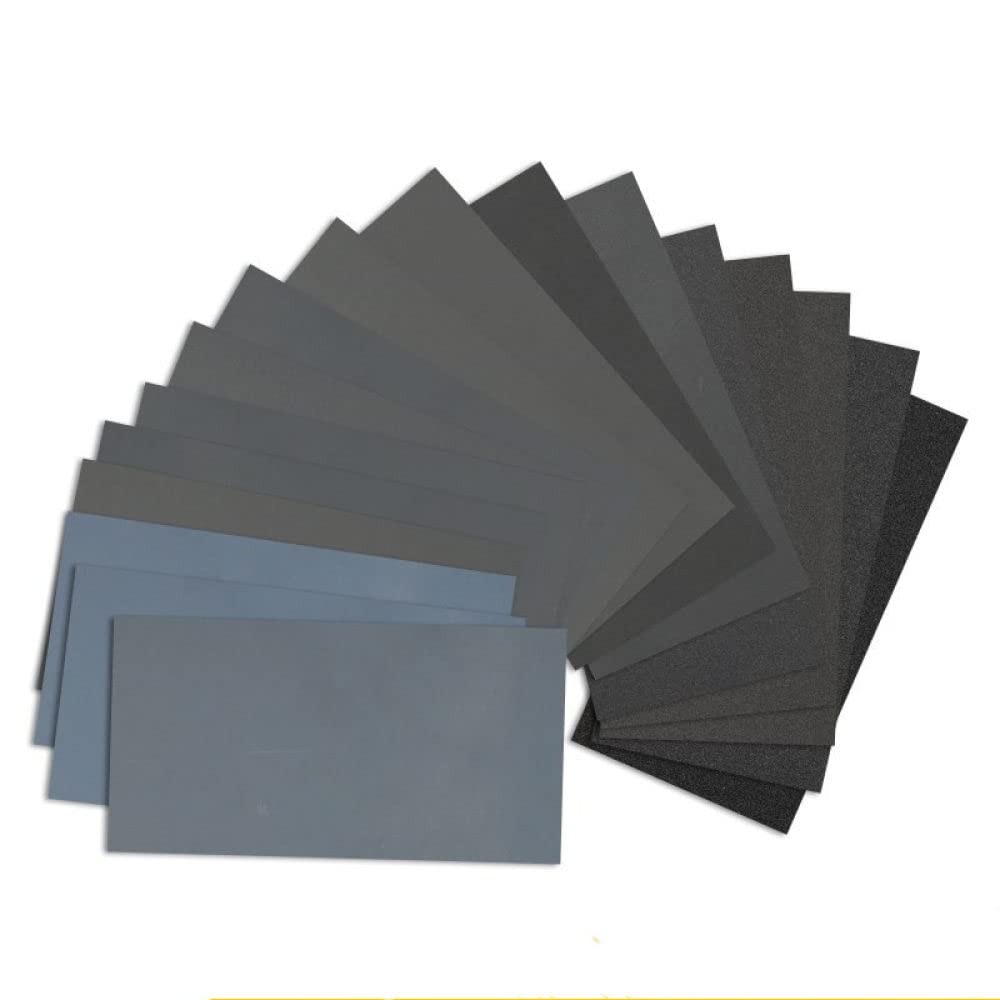 75-Piece Waterproof Wet/Dry Sandpaper Set - 120 to 5000 Grit for Wood, Metal & Auto Polishing - 230x93mm Abrasive Sanding Paper for DIY, Crafts & Automotive Refinishing