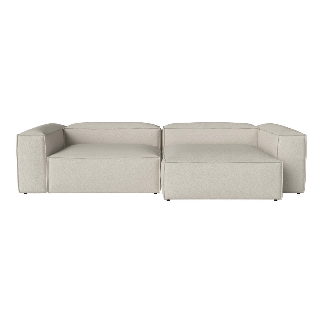 Cosima 2-Seater Sofa with Chaise Lounge - Modern Fabric Sectional Couch for Small Spaces, Living Room & Apartment Furniture (Gray) - Perfect for Relaxing, Entertaining & Small Space Living
