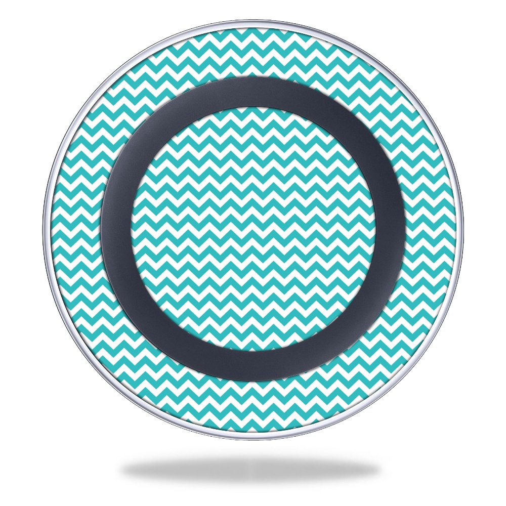 MightySkins Samsung Wireless Charging Pad Skin Wrap - Turquoise Chevron Design | Protective Cover Sticker for Samsung Charging Pad | Perfect for Home, Office, and Travel Use