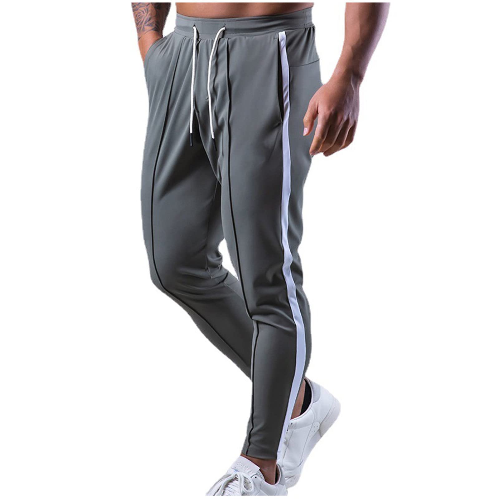 Men's Slim Fit Side Striped Jogging Pants - Running Track Sweatpants for Workout & Gym | Comfortable Athletic Trousers for Training, Casual Wear & Outdoor Activities