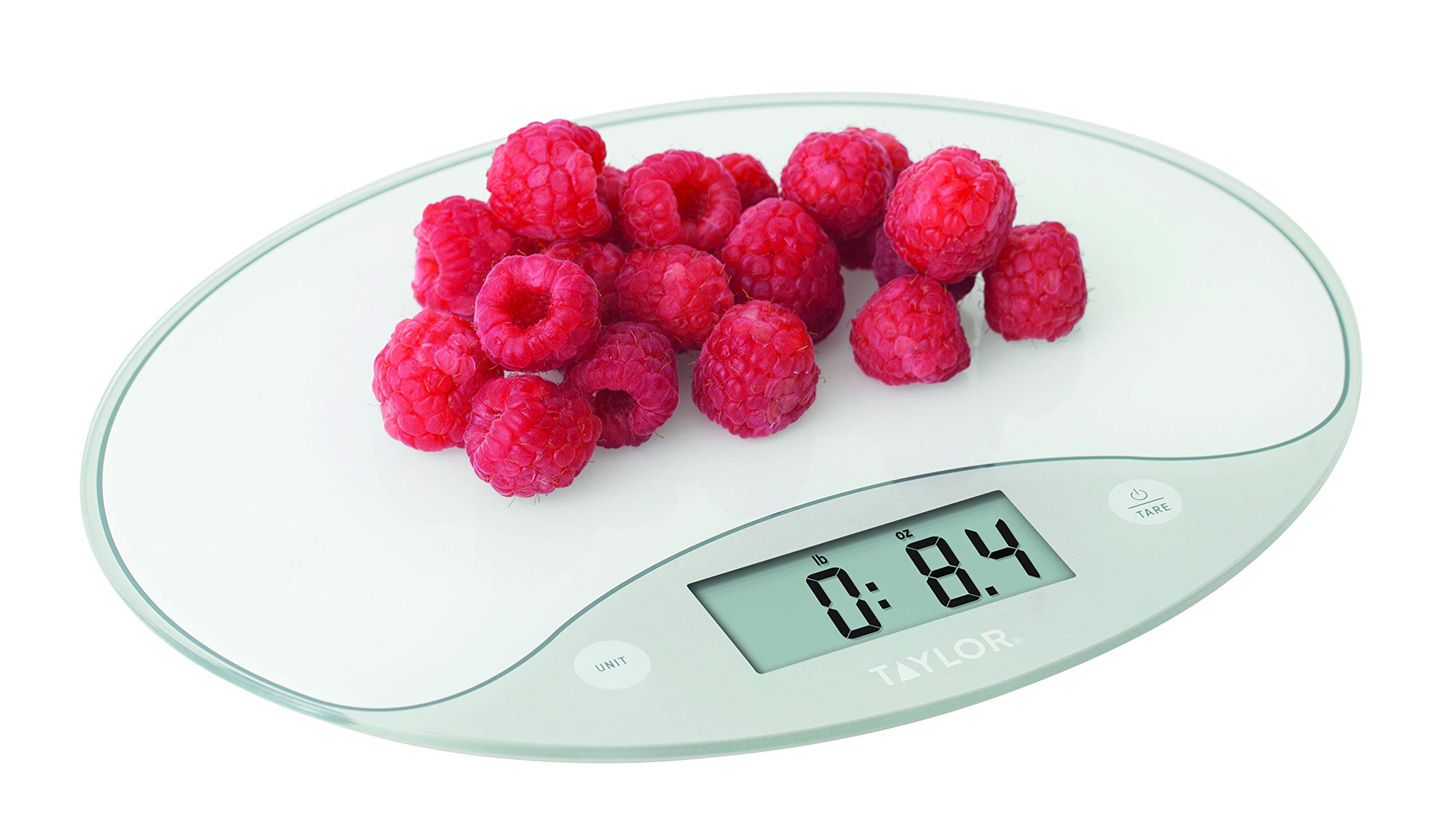 Taylor 11lb Slimline Digital Kitchen Food Scale - Precise Electronic Food Weighing for Baking, Cooking & Meal Prep - Compact White Design for Countertop & Small Spaces