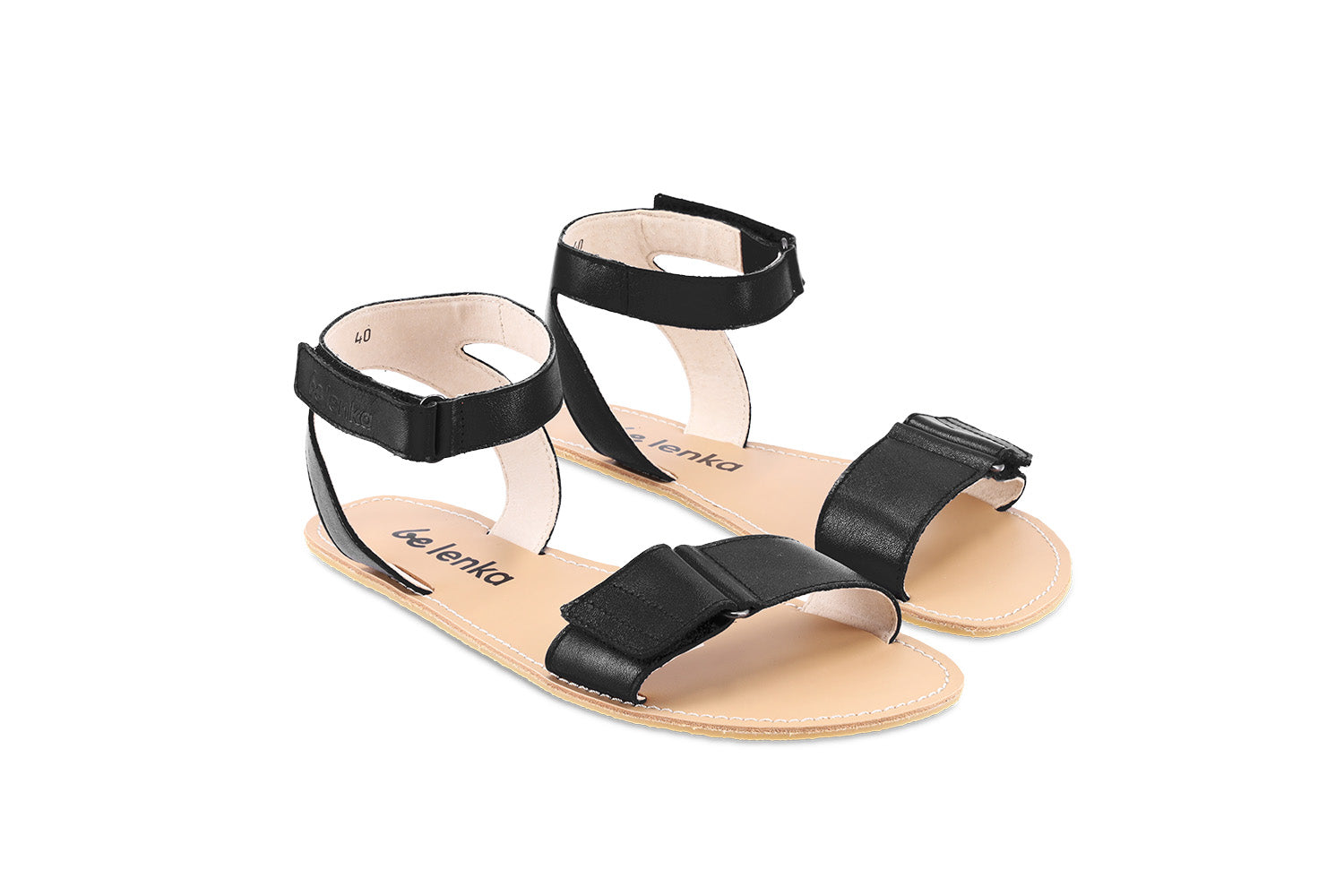Barefoot Sandals for Women - Be Lenka Iris Black Minimalist Shoes | Comfortable & Lightweight for Yoga, Running, and Outdoor Activities