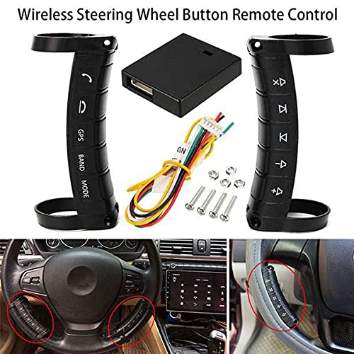 Universal Wireless Bluetooth Steering Wheel Controller - Multi-Function LED Buttons for Car DVD Navigation