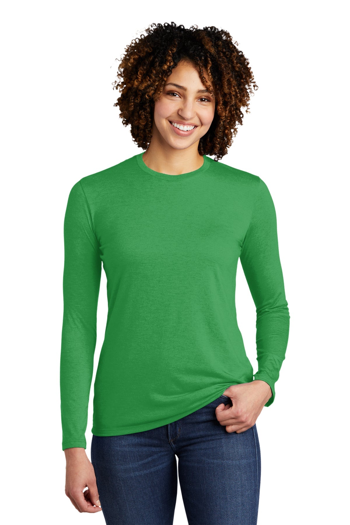 Allmade Women's Eco-Friendly Tri-Blend Long Sleeve T-Shirt - Soft Sustainable Cotton Tee for Casual Wear, Workouts & Everyday Comfort