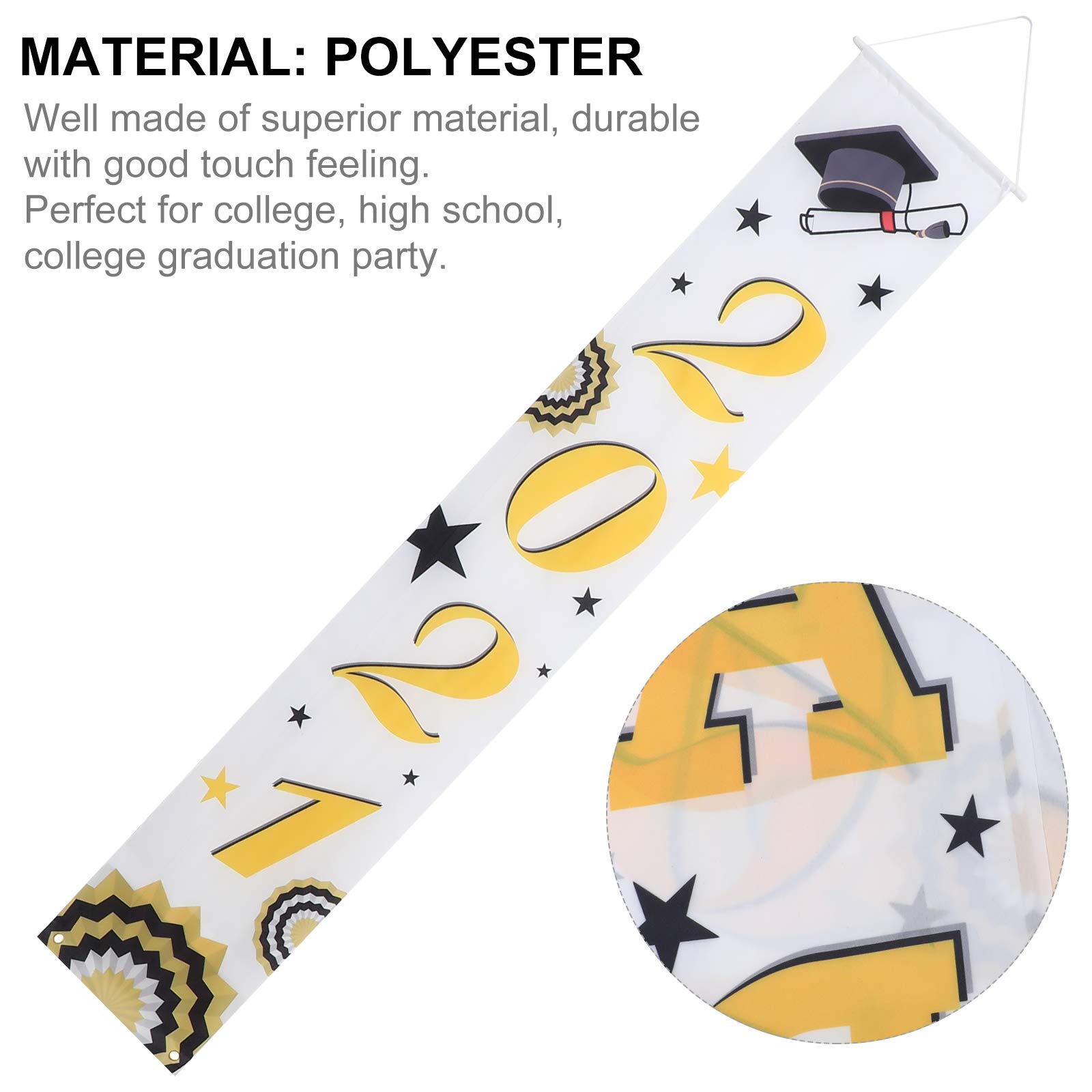 2021 Graduation Door Banner & Flag - 1 Pair Polyester Hanging Decorations for Graduation Party, Front Door Sign, Congrats League Celebration - Perfect for School, College, University Graduation Ceremonies & Home Decor