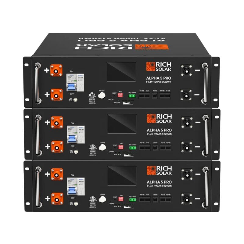 Rich Solar Server Rack Battery [Alpha 5] - 48V 100Ah LiFePO4 Lithium Iron Phosphate Battery | 5000Wh Energy Storage | 10-Year Warranty | for Solar Power Systems, Off-Grid Living & Home Backup Power