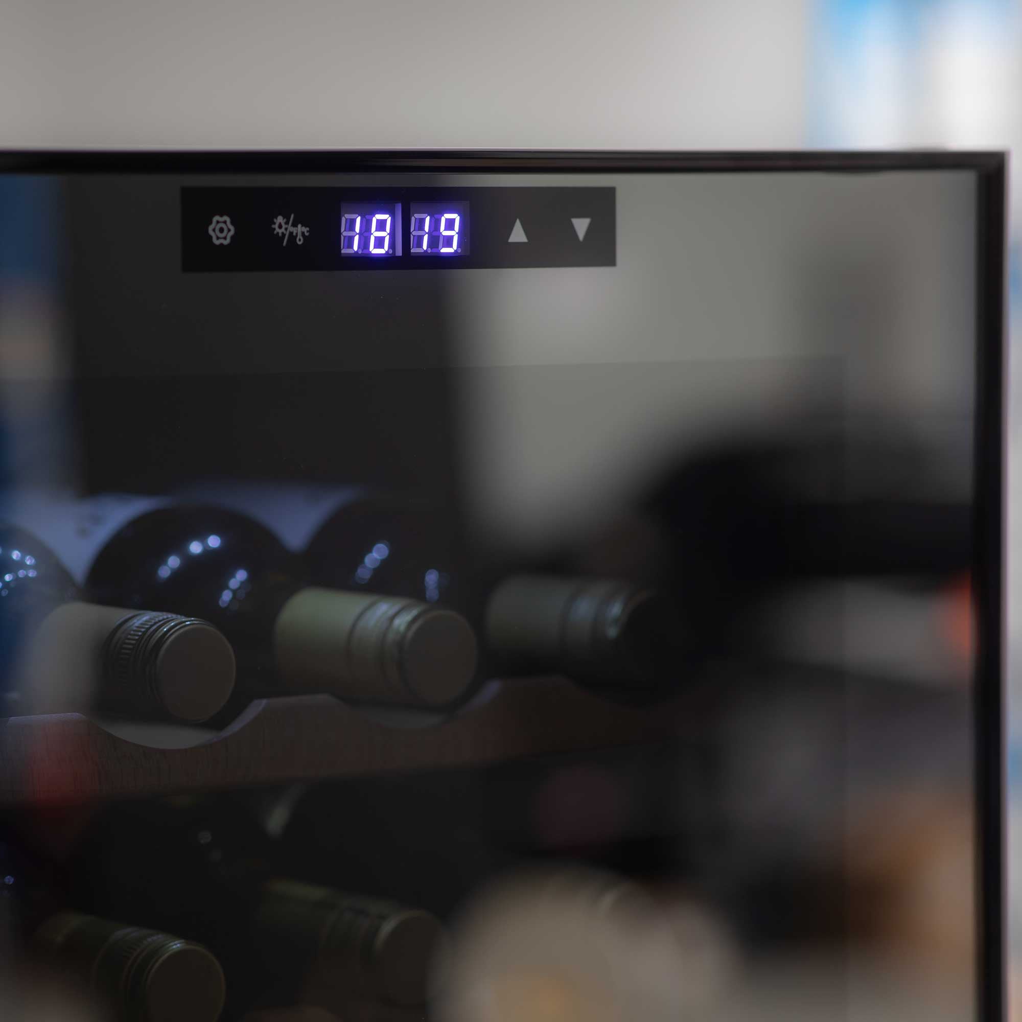 Baridi 27 Bottle Dual Zone Wine Cooler Refrigerator - Touch Screen Control, Adjustable Wooden Shelves, LED Lighting - Perfect for Home Bars, Restaurants, and Wine Cellars