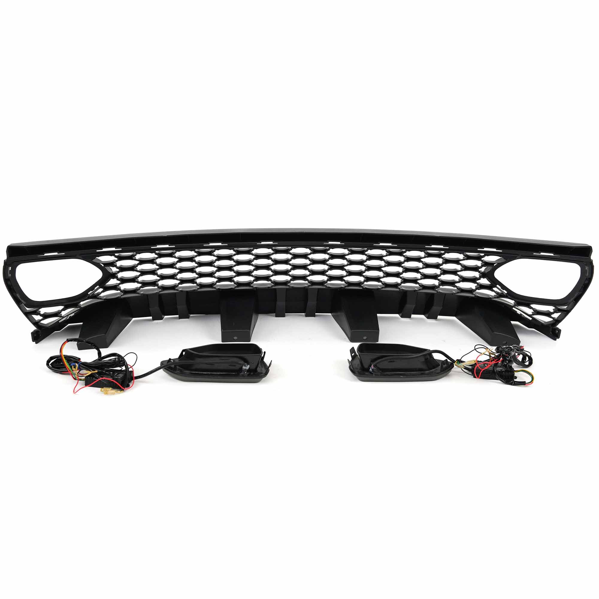 Vicrez SRT Hellcat Style Front Grille with LED Lights vz102123 | Compatible with Dodge Charger 2015-2022 | Upgrade Your Car's Aggressive Look for Street Racing & Car Shows