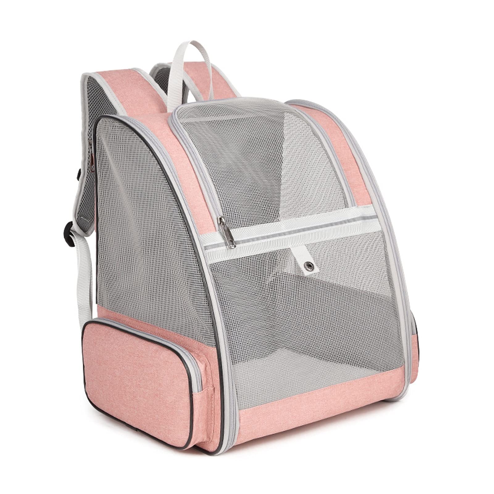 Breathable Pet Carrier Backpack - Large Capacity for Dogs & Cats - Outdoor Travel & Hiking (Pink)