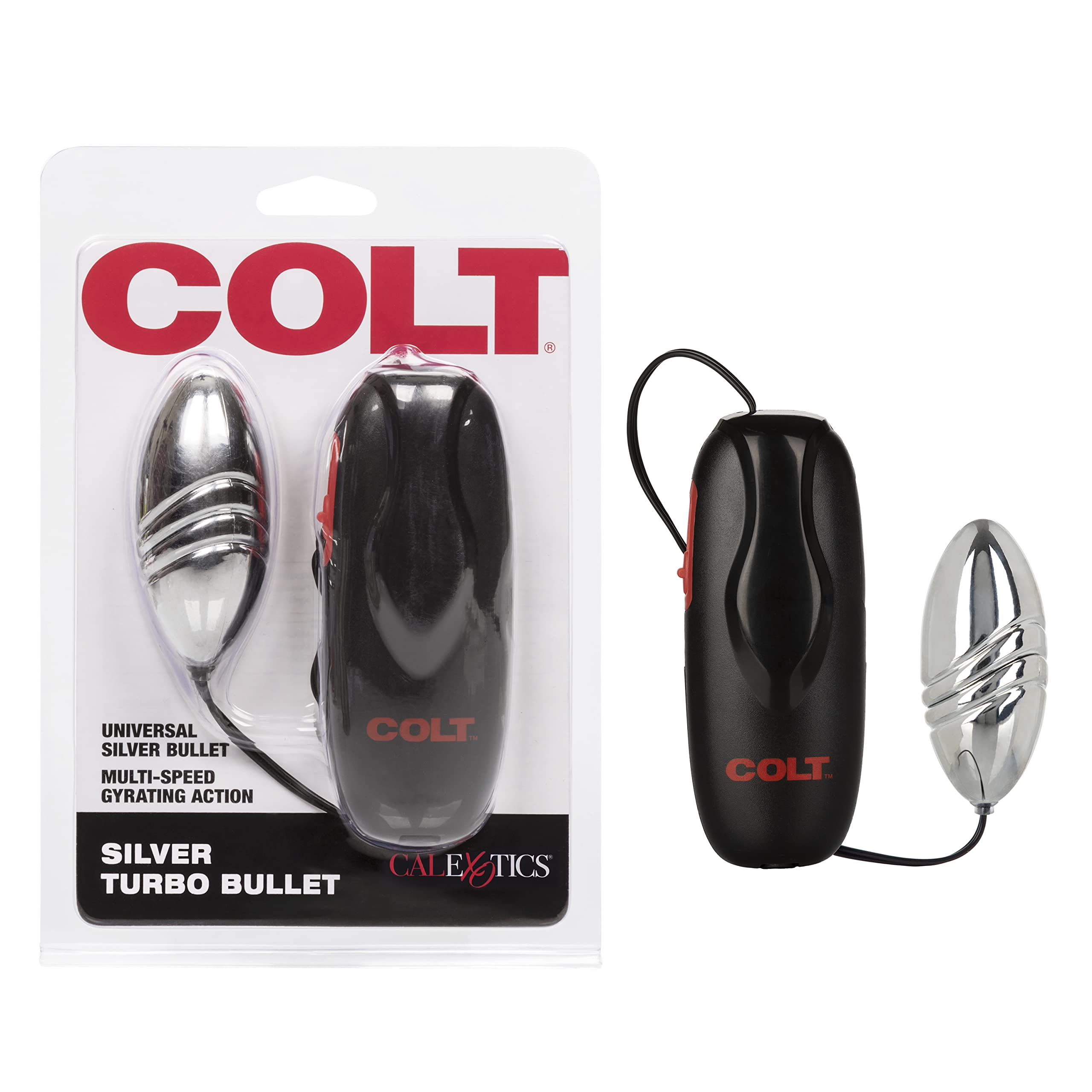 CalExotics Colt Turbo Bullet Vibrator - Waterproof Silicone Adult Vibrator for Men & Couples - Prostate Massager & P-Spot Stimulator - Powerful Wired Egg Vibrator - Perfect for Solo Play & Couples Intimacy - Black