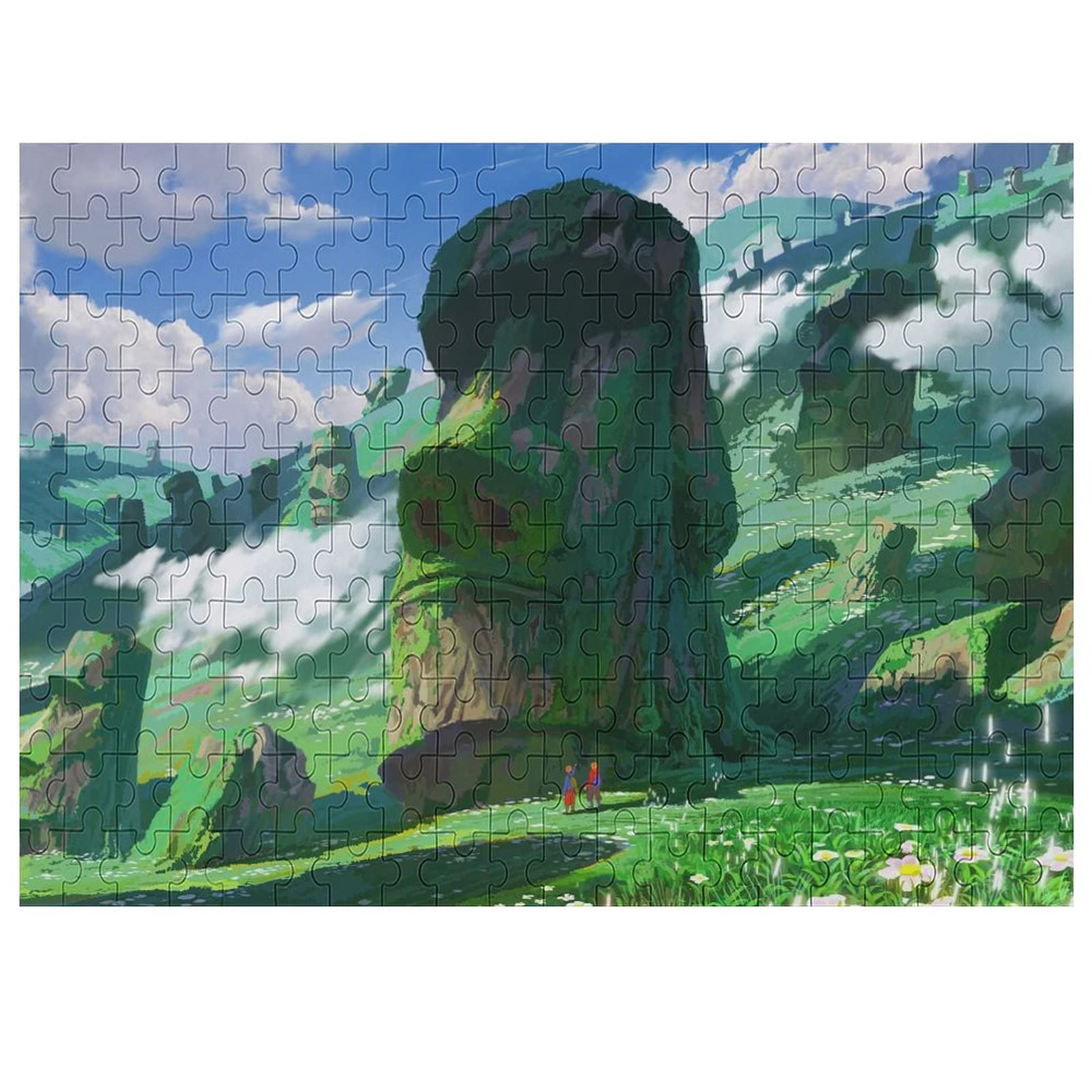 200-Piece Easter Island Moss Moai Fantasy Art Puzzle Set - Custom Digital Art Jigsaw for Adults & Kids, Family Game Night & Educational Activity
