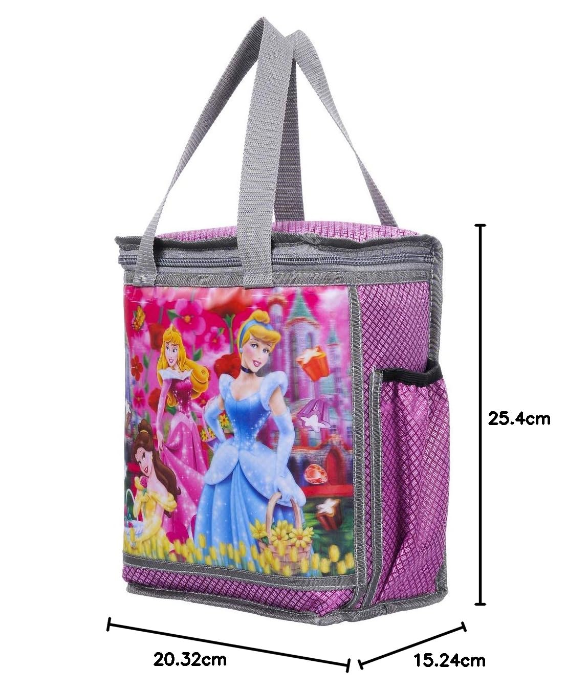 3D Printed RS Polyester School Lunch Bag for Girls - Pink | Stylish & Durable Tiffin Bag for School, Picnic, and Travel | Perfect for Kids & Teens