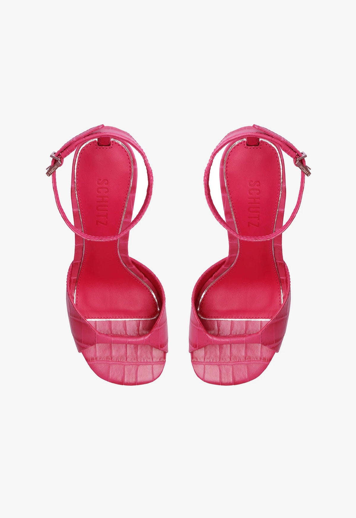 Crocodile Embossed Leather Sandals for Women - 24mm Heel Height - Comfortable Dressy Summer Sandals for Weddings, Parties & Office Wear (Style S2178500010008)